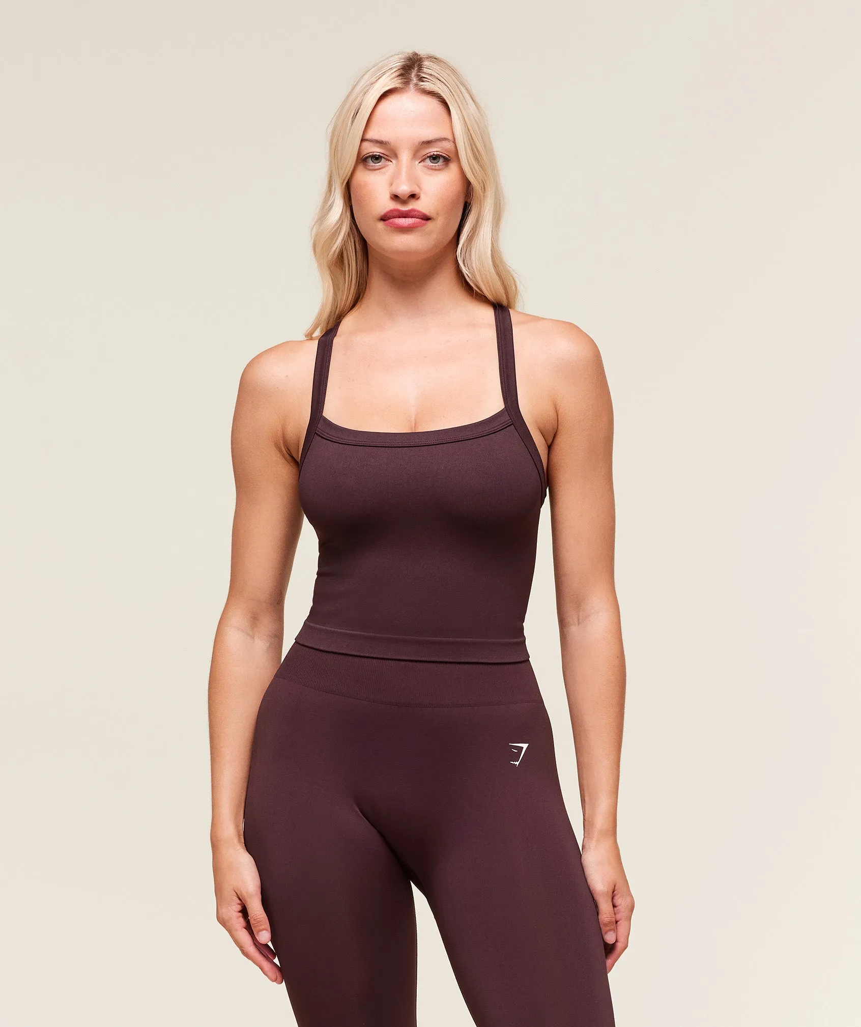Gymshark Everyday Seamless Ribbed Midi Top - Cherry Purple sold by Gymshark