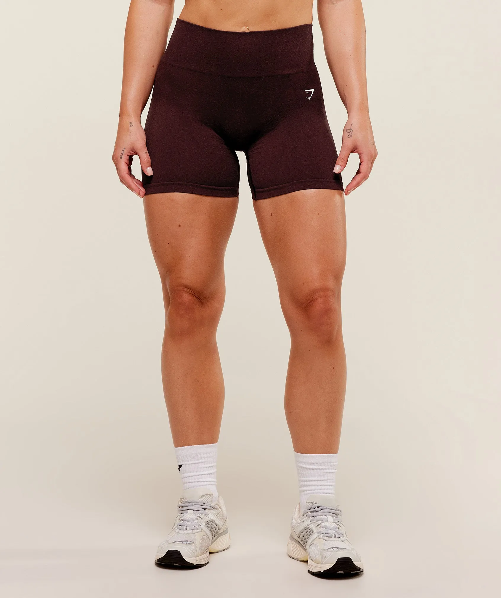 Gymshark Adapt Fleck x Whitney Seamless Shorts - Cherry Purple/Rich Maroon sold by Gymshark