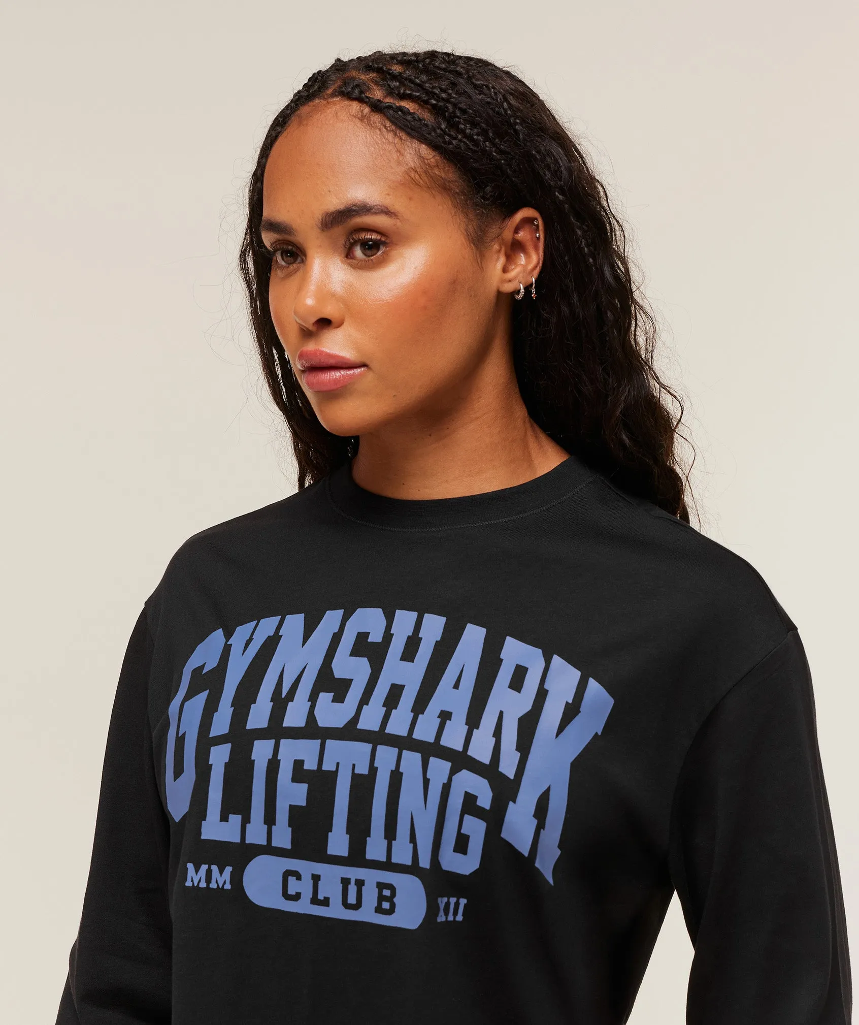 Gymshark Lifting Club Graphic Oversized Long Sleeve T-Shirt - Black sold by Gymshark product image thumbnail 4
