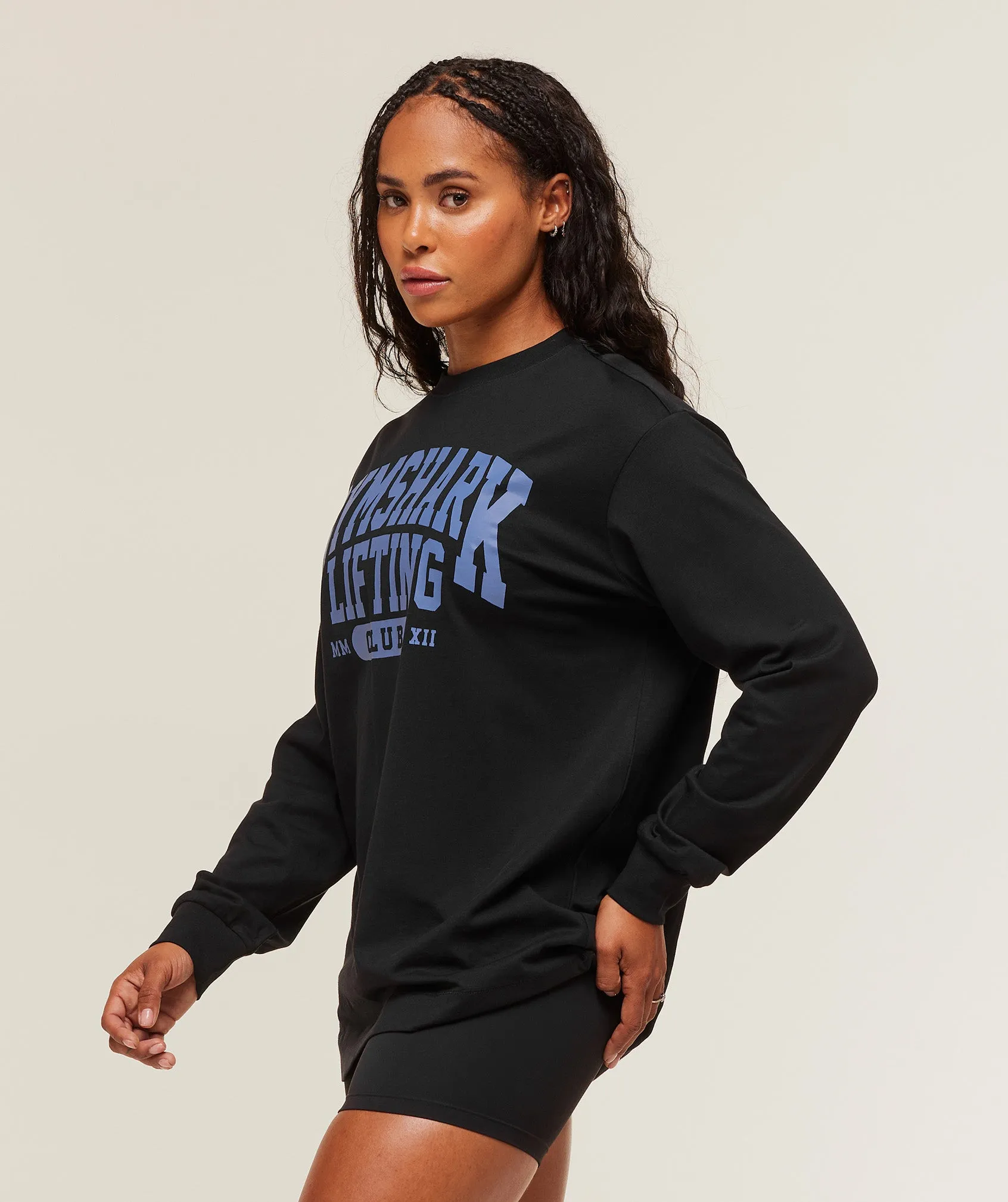 Gymshark Lifting Club Graphic Oversized Long Sleeve T-Shirt - Black sold by Gymshark product image thumbnail 3