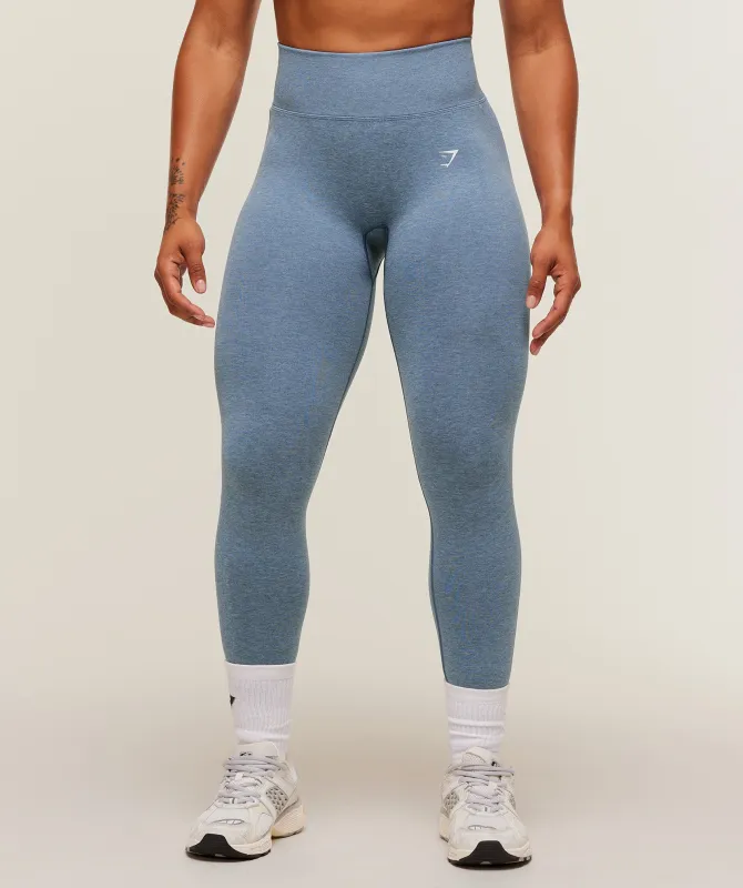 Gymshark Lift Seamless Leggings - Worn Blue/Peri Blue Marl sold by Gymshark