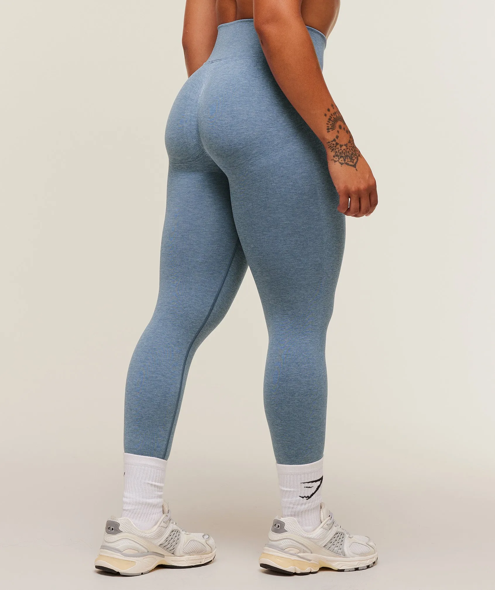 Gymshark Lift Seamless Leggings - Worn Blue/Peri Blue Marl sold by Gymshark product image thumbnail 2