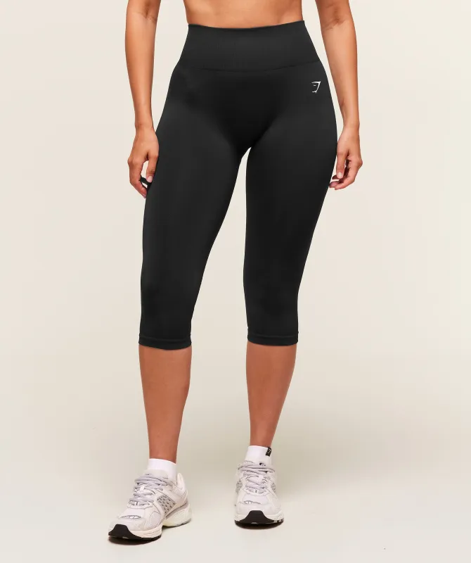 Gymshark Everyday Seamless Capri Legging - Black made by Gymshark