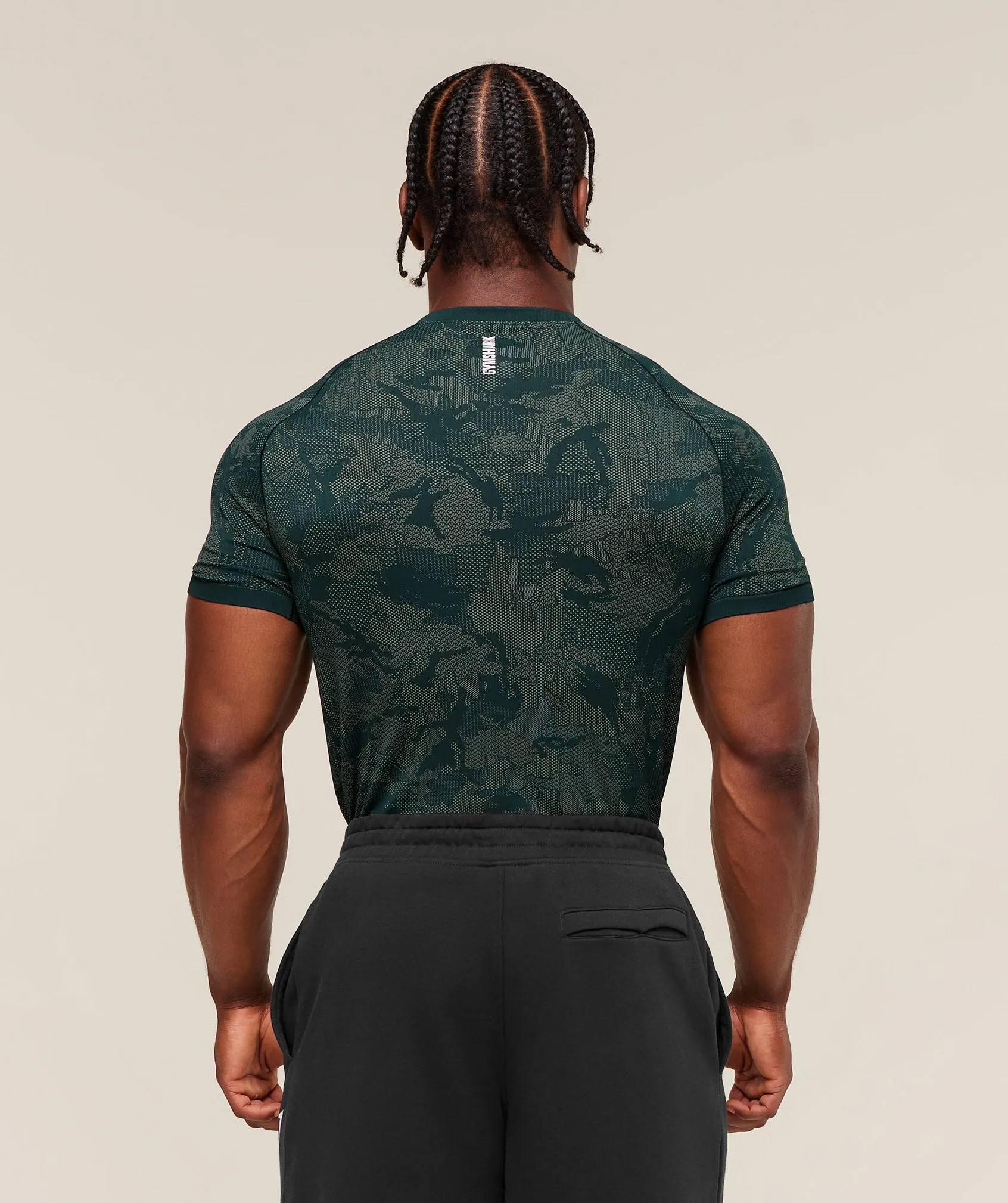 Gymshark Geo Seamless T-Shirt - Deep Petrol Blue/Unit Green sold by Gymshark product image thumbnail 2