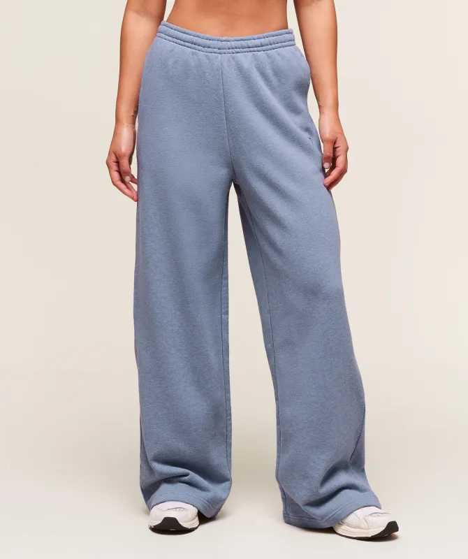 Gymshark Rest Day Sweats 2.0 Wide Leg Jogger - Bros Worn Blue Marl sold by Gymshark
