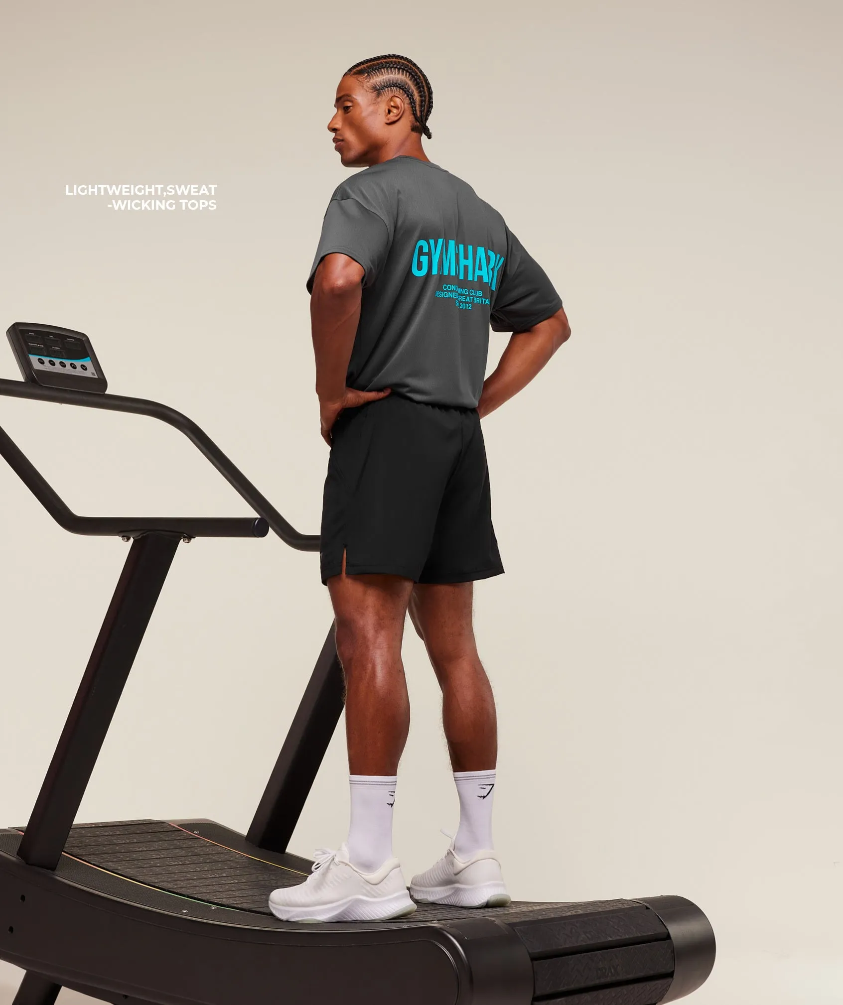 Gymshark Conditioning Club Oversized T-Shirt - Grey/Brand Blue sold by Gymshark product image thumbnail 3