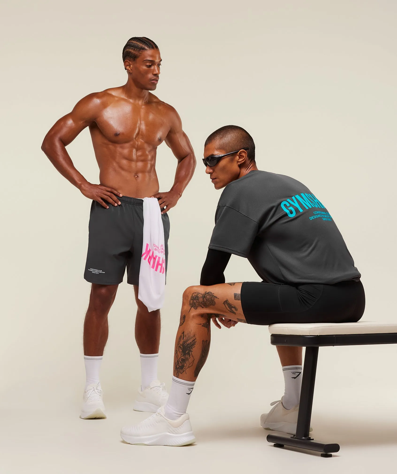 Gymshark Conditioning Club Oversized T-Shirt - Grey/Brand Blue sold by Gymshark product image thumbnail 5