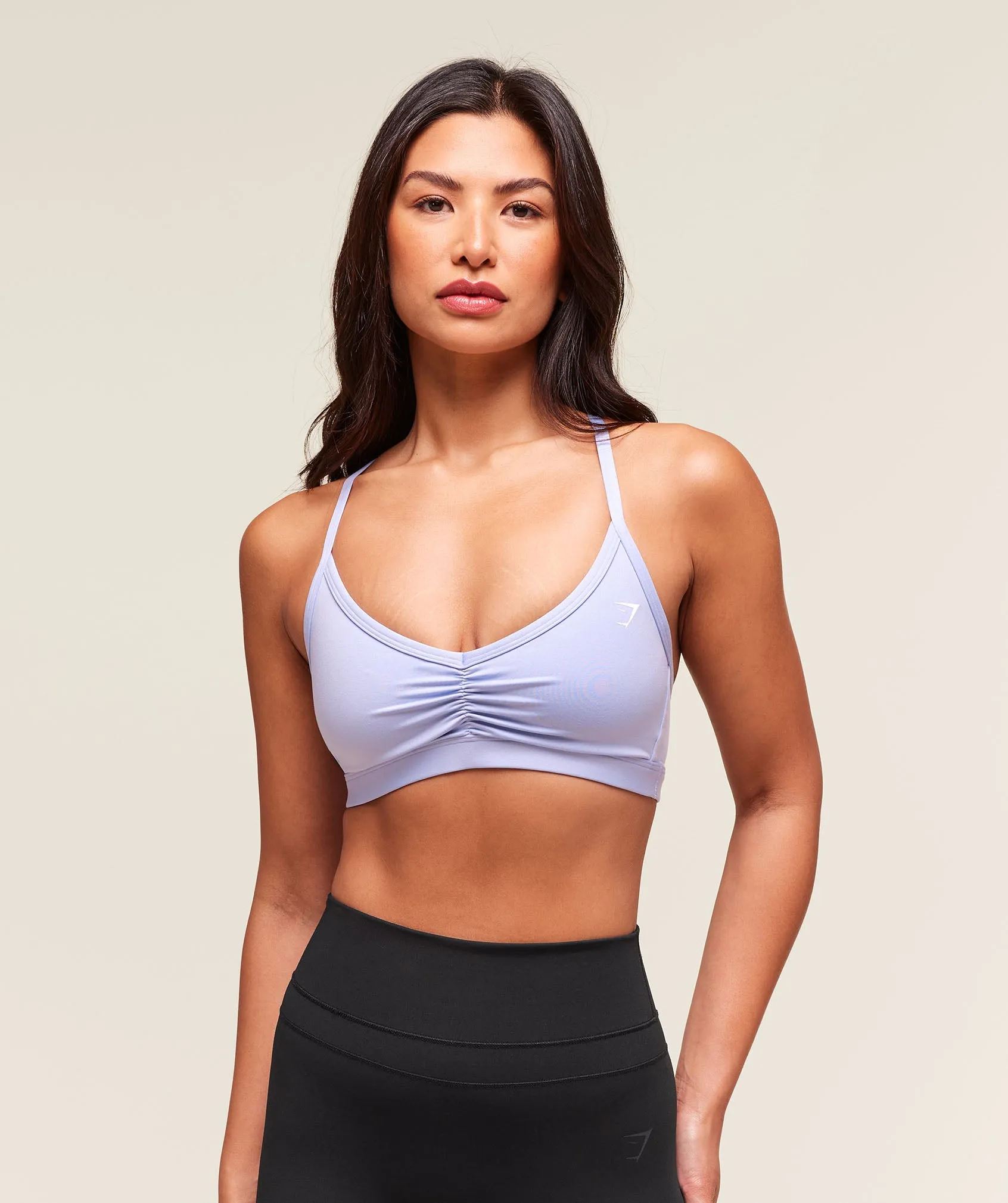 Gymshark Ruched Strappy Sports Bra - Peri Blue sold by Gymshark