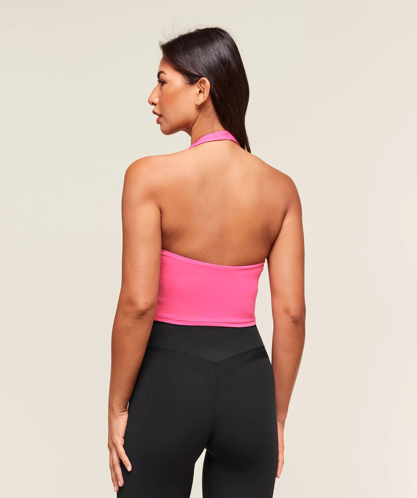 Gymshark Halter Neck Cami with Shelf - Energy Pink sold by Gymshark product image thumbnail 2
