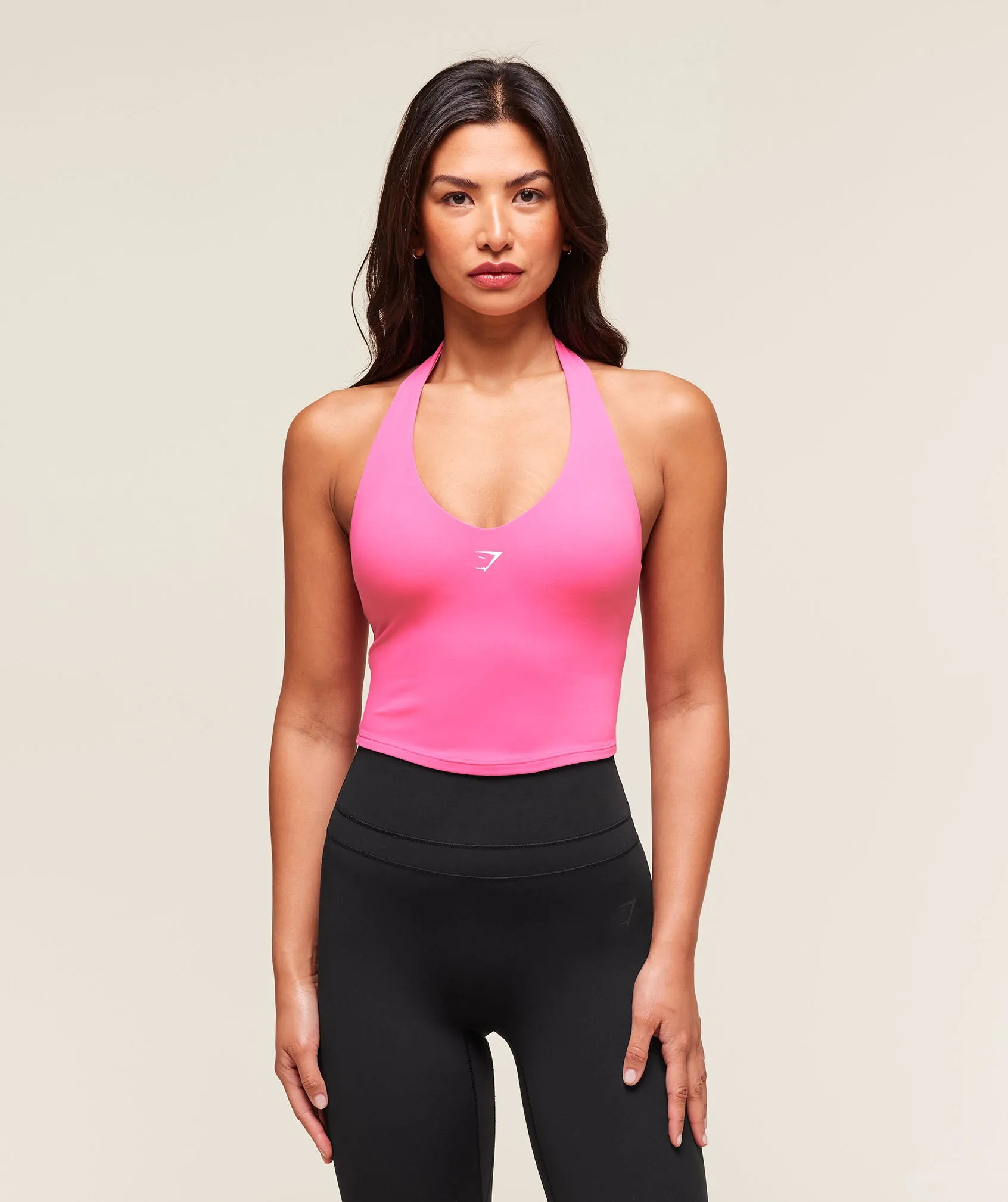 Gymshark Halter Neck Cami with Shelf - Energy Pink sold by Gymshark