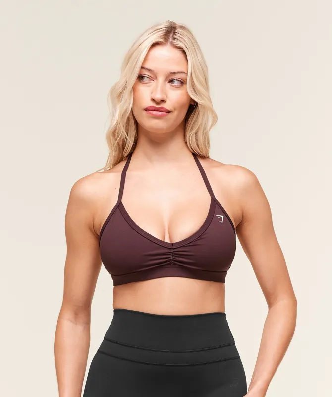 Gymshark Minimal Halterneck Sports Bra - Cherry Purple sold by Gymshark