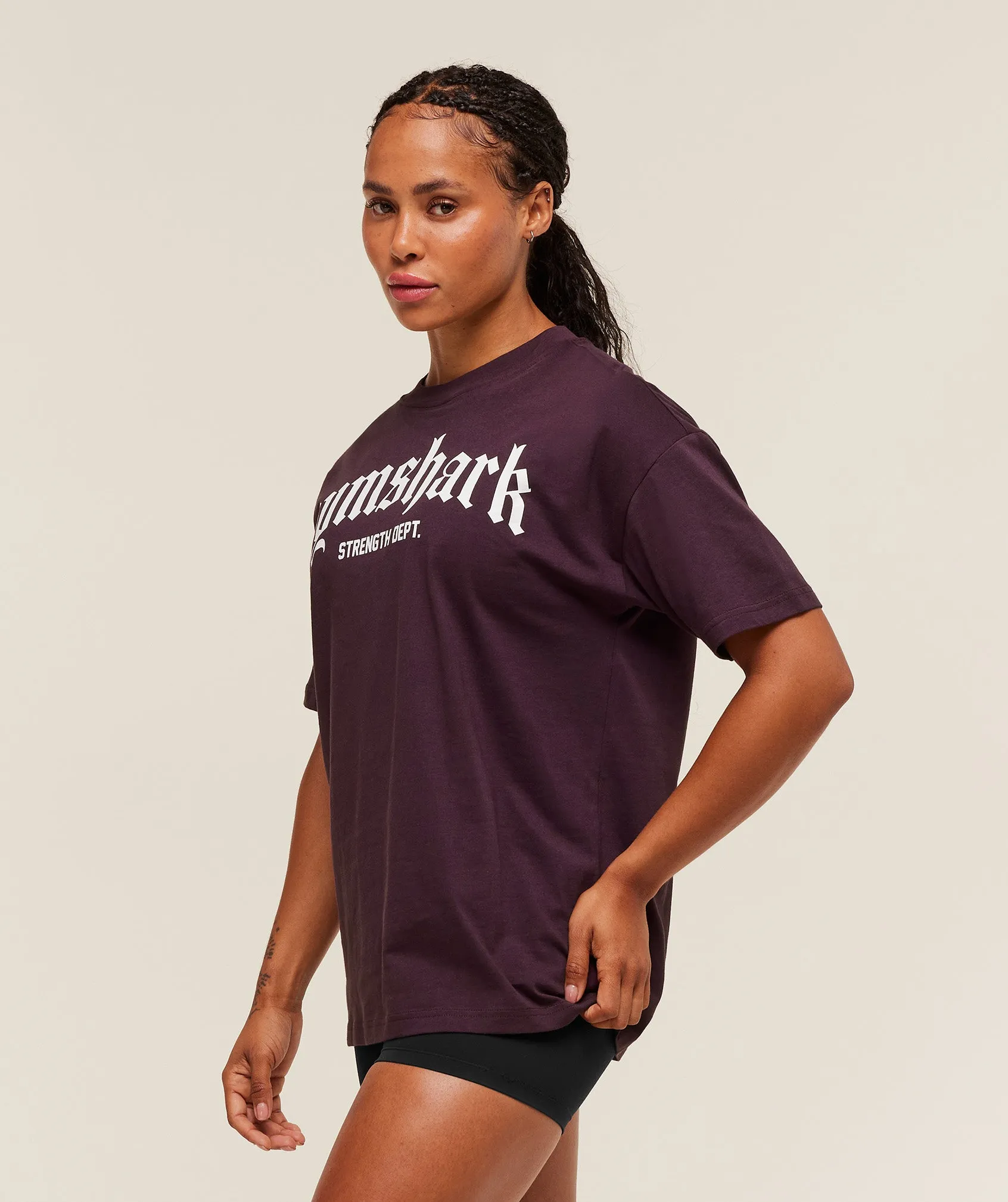 Gymshark Strength Department Oversized T-Shirt - Cherry Purple sold by Gymshark product image thumbnail 3
