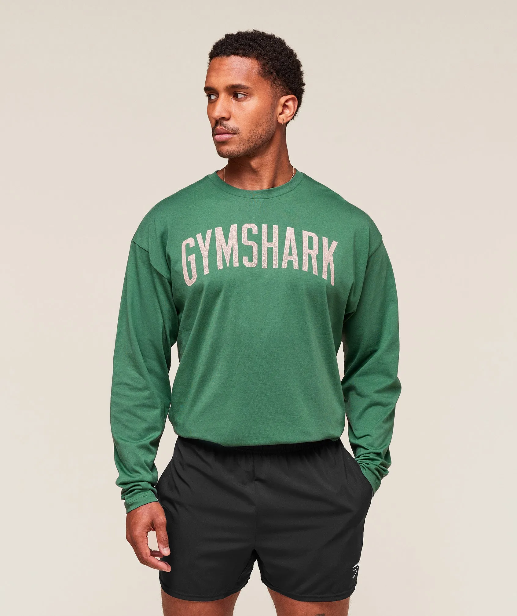 Gymshark Worn Graphic Long Sleeve T-Shirt - Lift Green sold by Gymshark