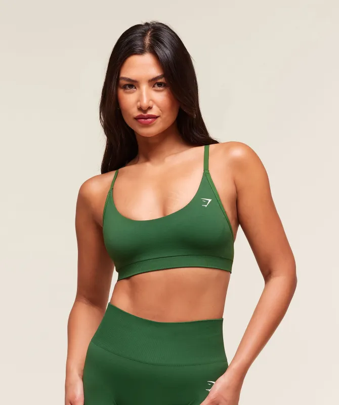 Gymshark Everyday Seamless Racerback Sports Bra - Athletic Green sold by Gymshark
