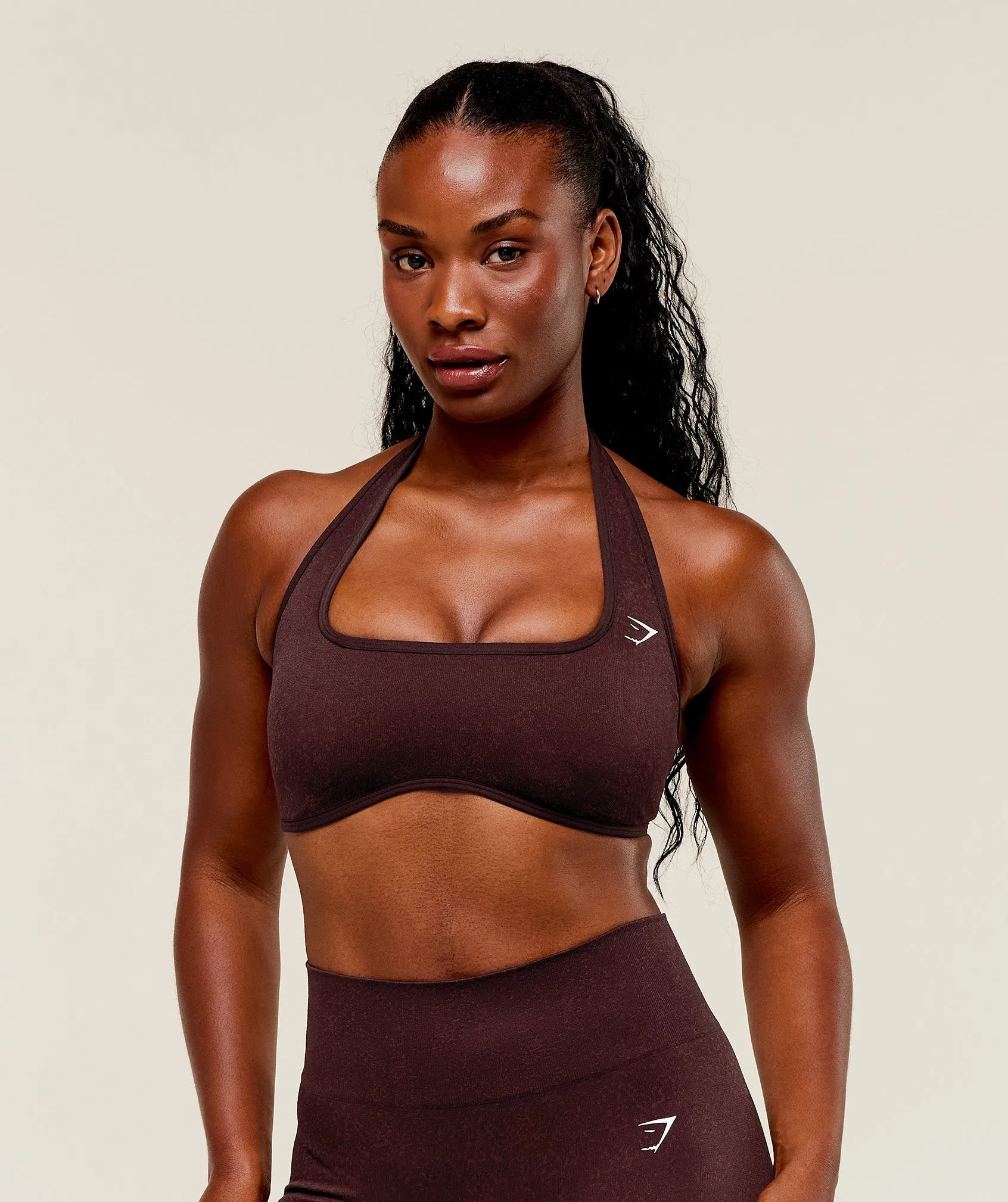 Gymshark Adapt Fleck x Whitney Halterneck Sports Bra - Cherry Purple/Rich Maroon sold by Gymshark product image thumbnail 2