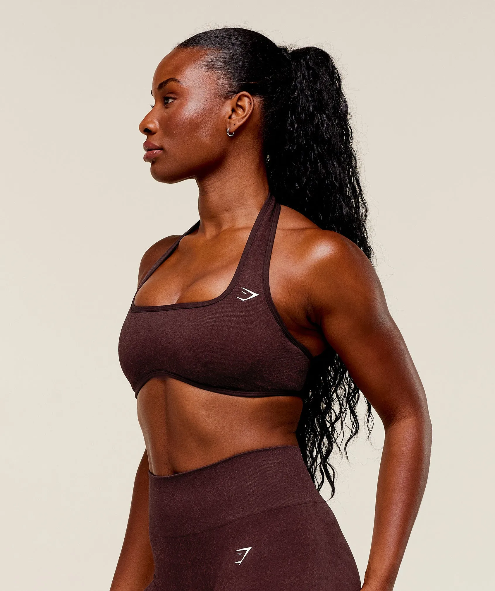 Gymshark Adapt Fleck x Whitney Halterneck Sports Bra - Cherry Purple/Rich Maroon sold by Gymshark product image thumbnail 4