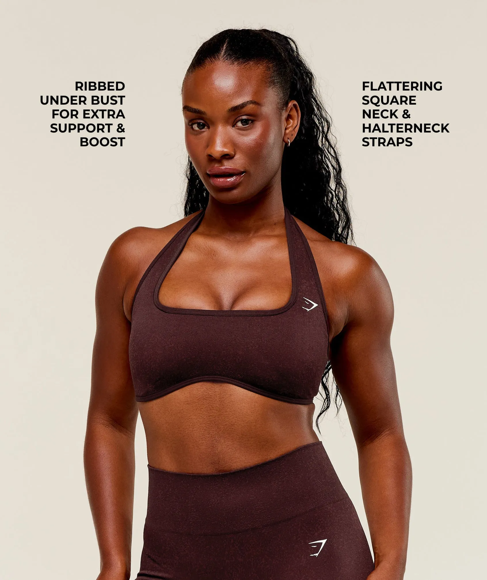 Gymshark Adapt Fleck x Whitney Halterneck Sports Bra - Cherry Purple/Rich Maroon sold by Gymshark product image thumbnail 5