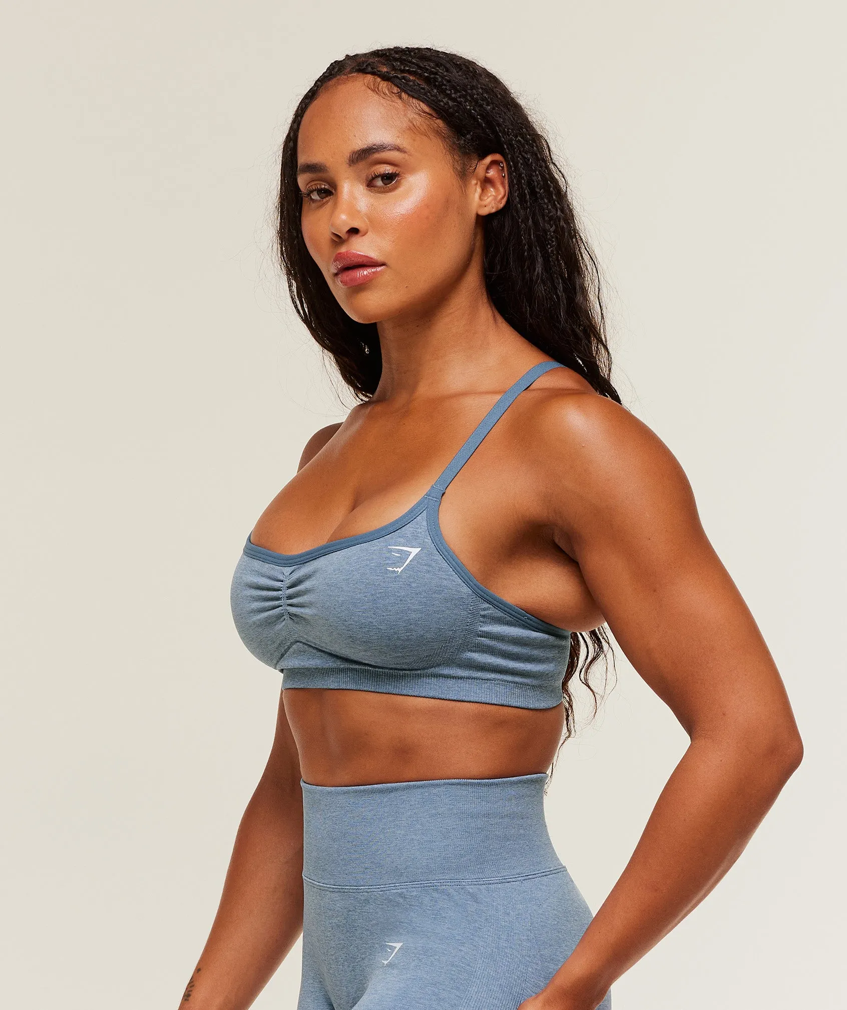 Gymshark Lift Seamless Sports Bra - Worn Blue/Peri Blue Marl sold by Gymshark product image thumbnail 3