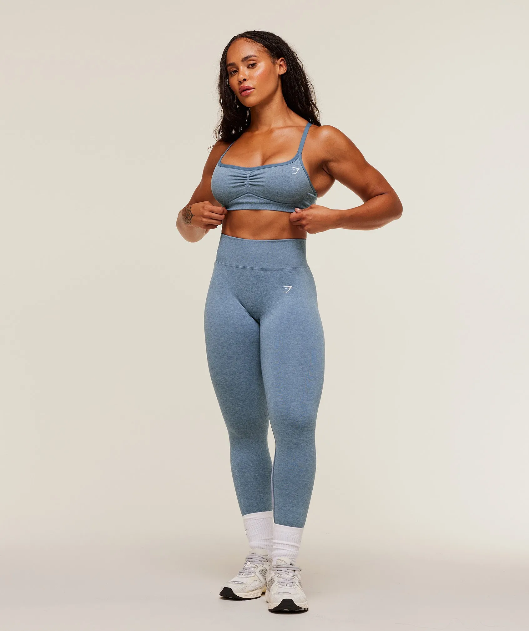 Gymshark Lift Seamless Sports Bra - Worn Blue/Peri Blue Marl sold by Gymshark product image thumbnail 5