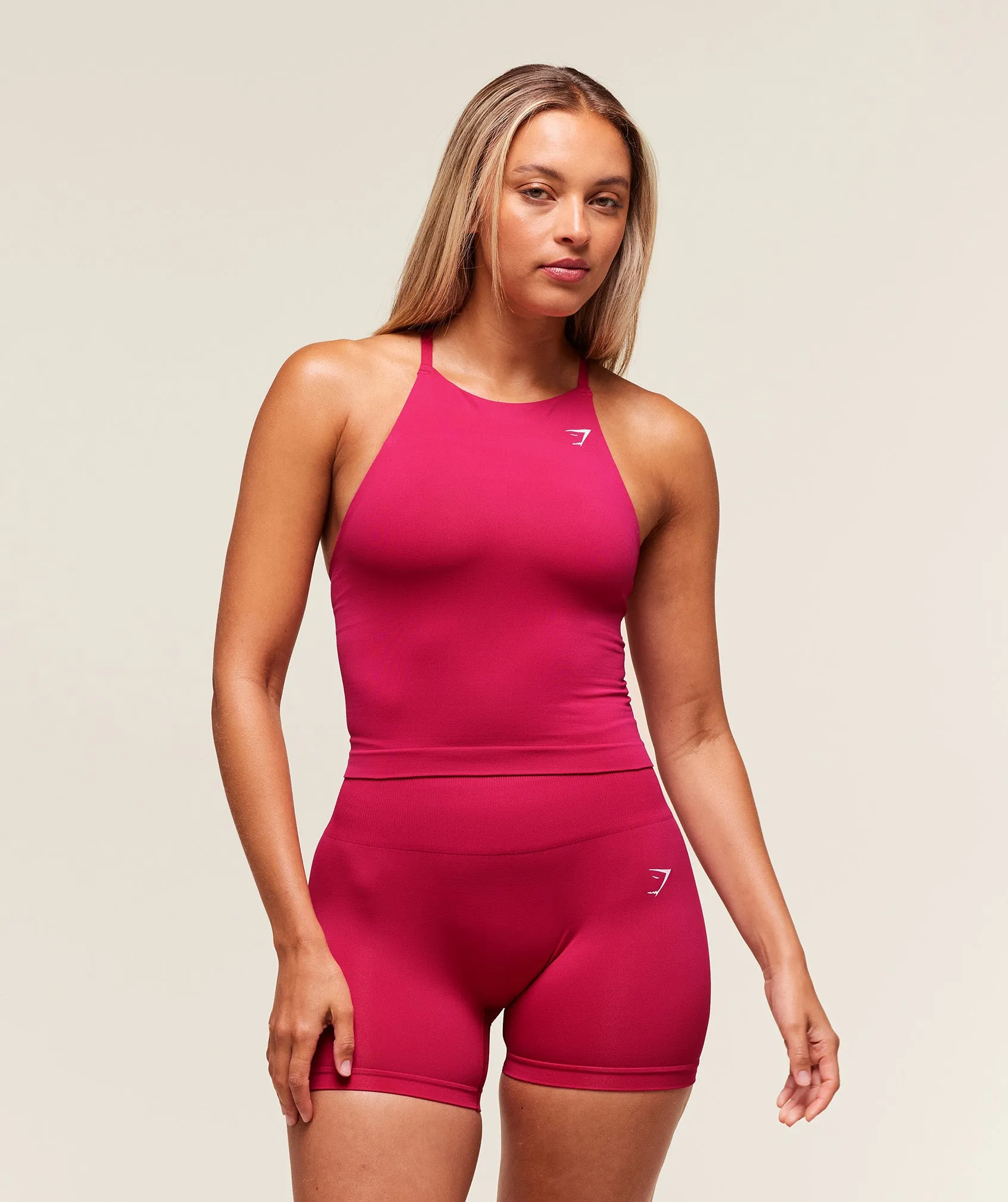 Gymshark Everyday Seamless Tank With Shelf - Build Pink sold by Gymshark