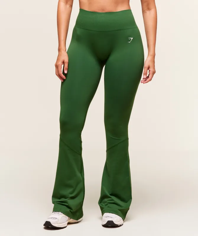 Gymshark Everyday Seamless Flared Legging - Athletic Green sold by Gymshark