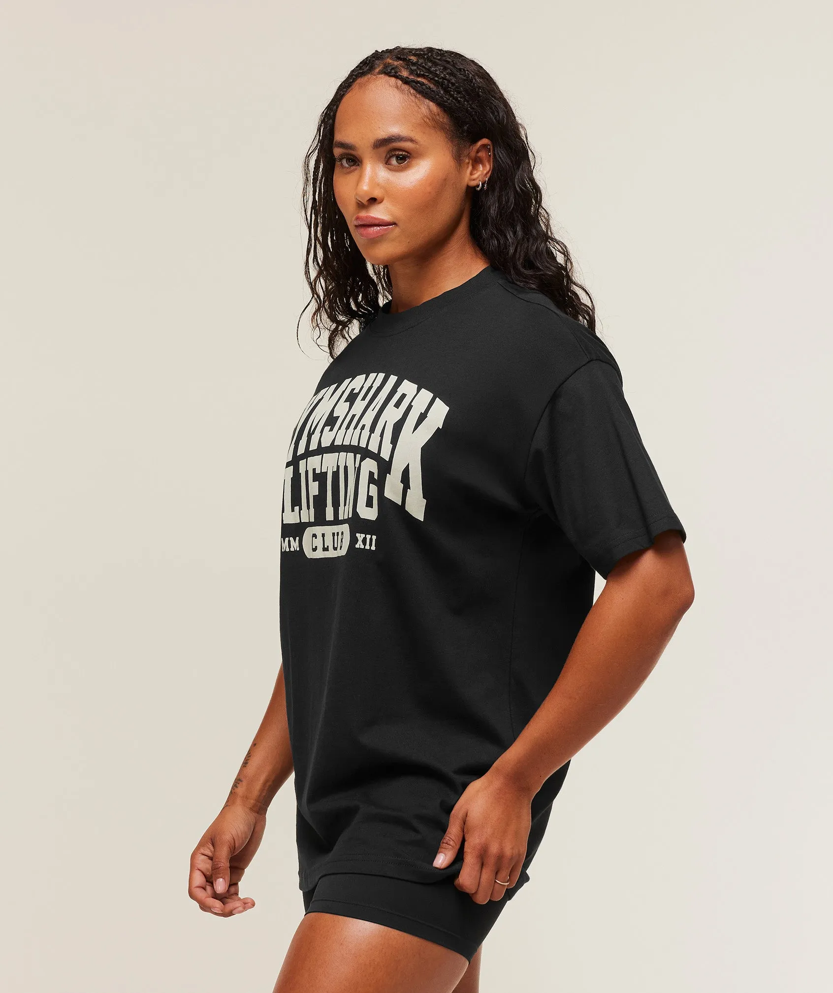 Gymshark Lifting Club Graphic Oversized T-Shirt - Black/Soft White sold by Gymshark product image thumbnail 3