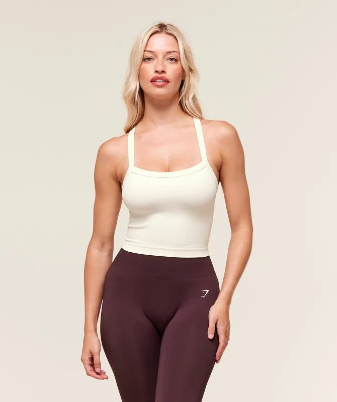 Gymshark Everyday Seamless Ribbed Midi Top - Soft White sold by Gymshark