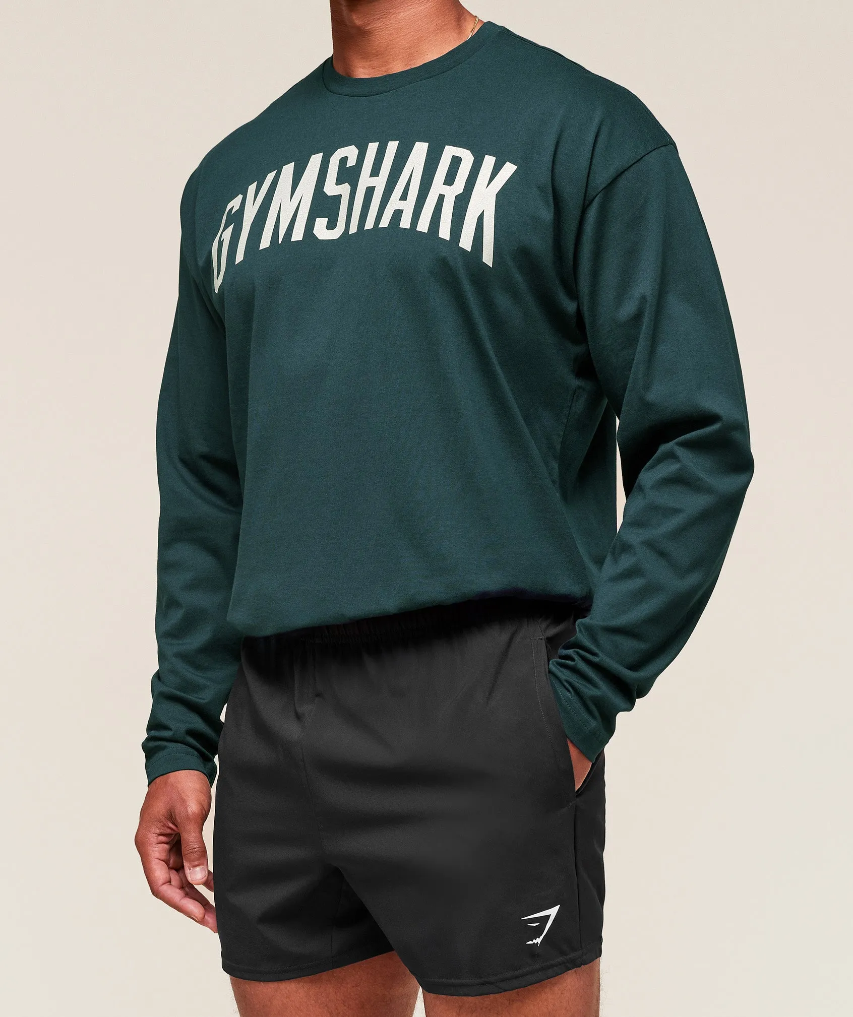 Gymshark Worn Graphic Long Sleeve T-Shirt - Deep Petrol Blue sold by Gymshark product image thumbnail 4