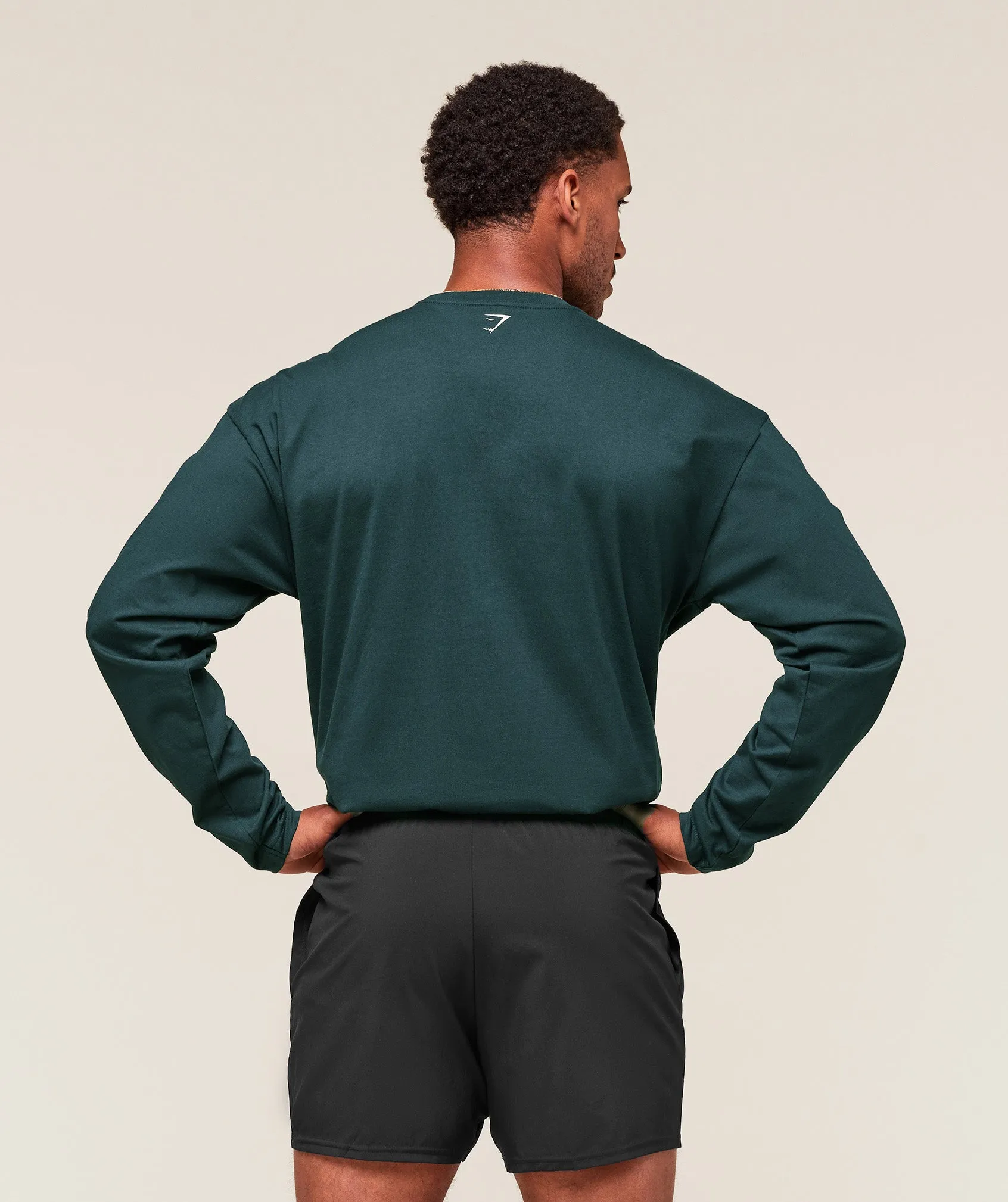 Gymshark Worn Graphic Long Sleeve T-Shirt - Deep Petrol Blue sold by Gymshark product image thumbnail 2