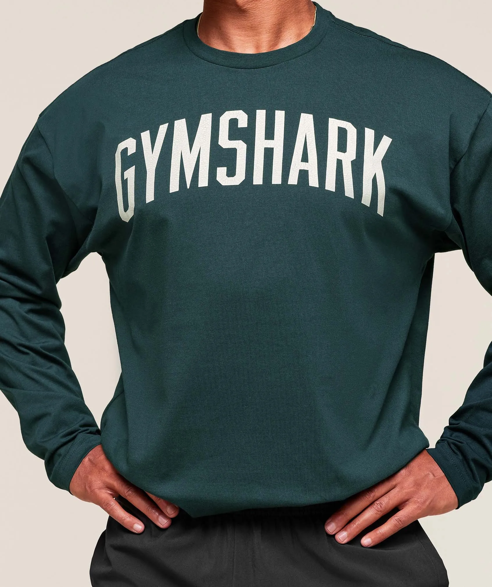 Gymshark Worn Graphic Long Sleeve T-Shirt - Deep Petrol Blue sold by Gymshark product image thumbnail 5
