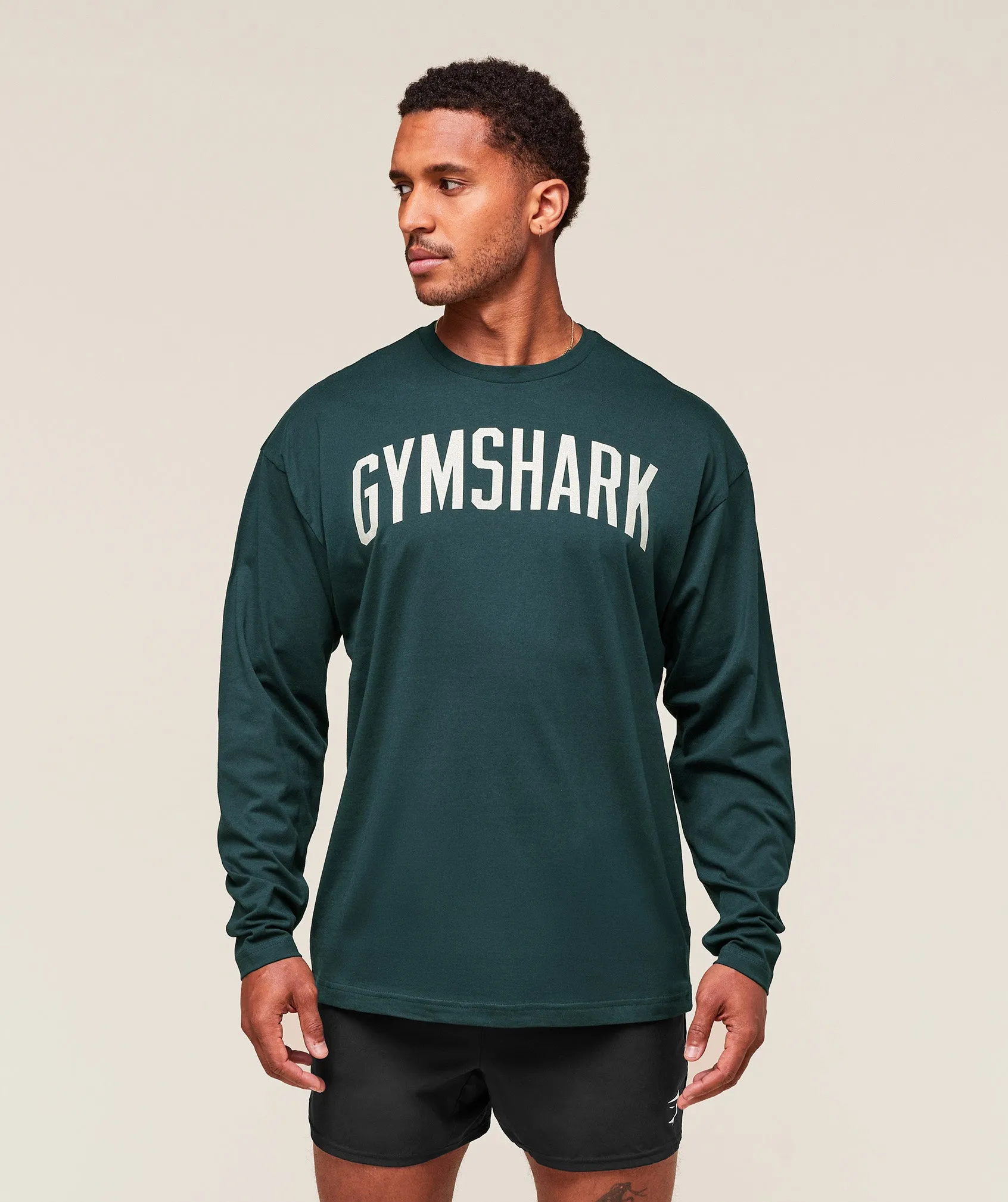 Gymshark Worn Graphic Long Sleeve T-Shirt - Deep Petrol Blue sold by Gymshark product image thumbnail 3