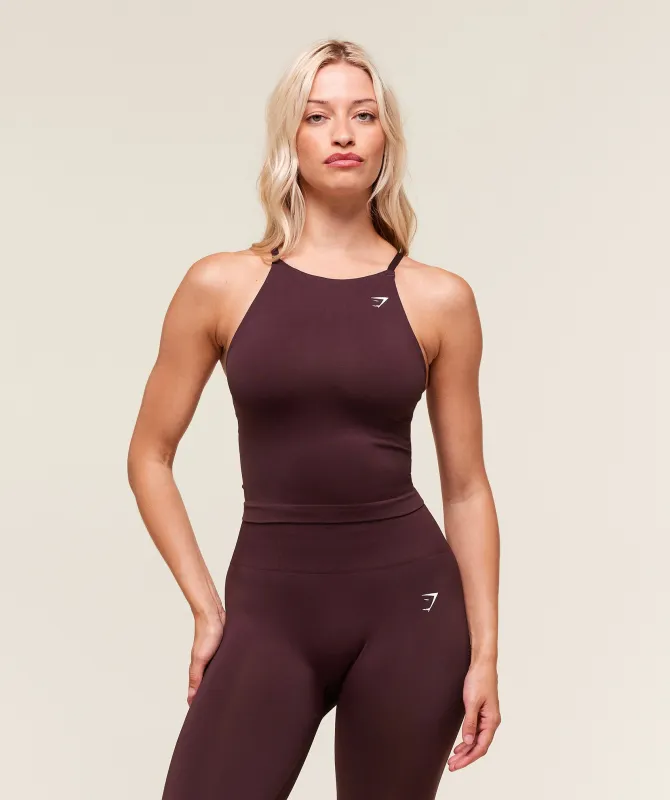 Gymshark Everyday Seamless Tank With Shelf - Cherry Purple sold by Gymshark
