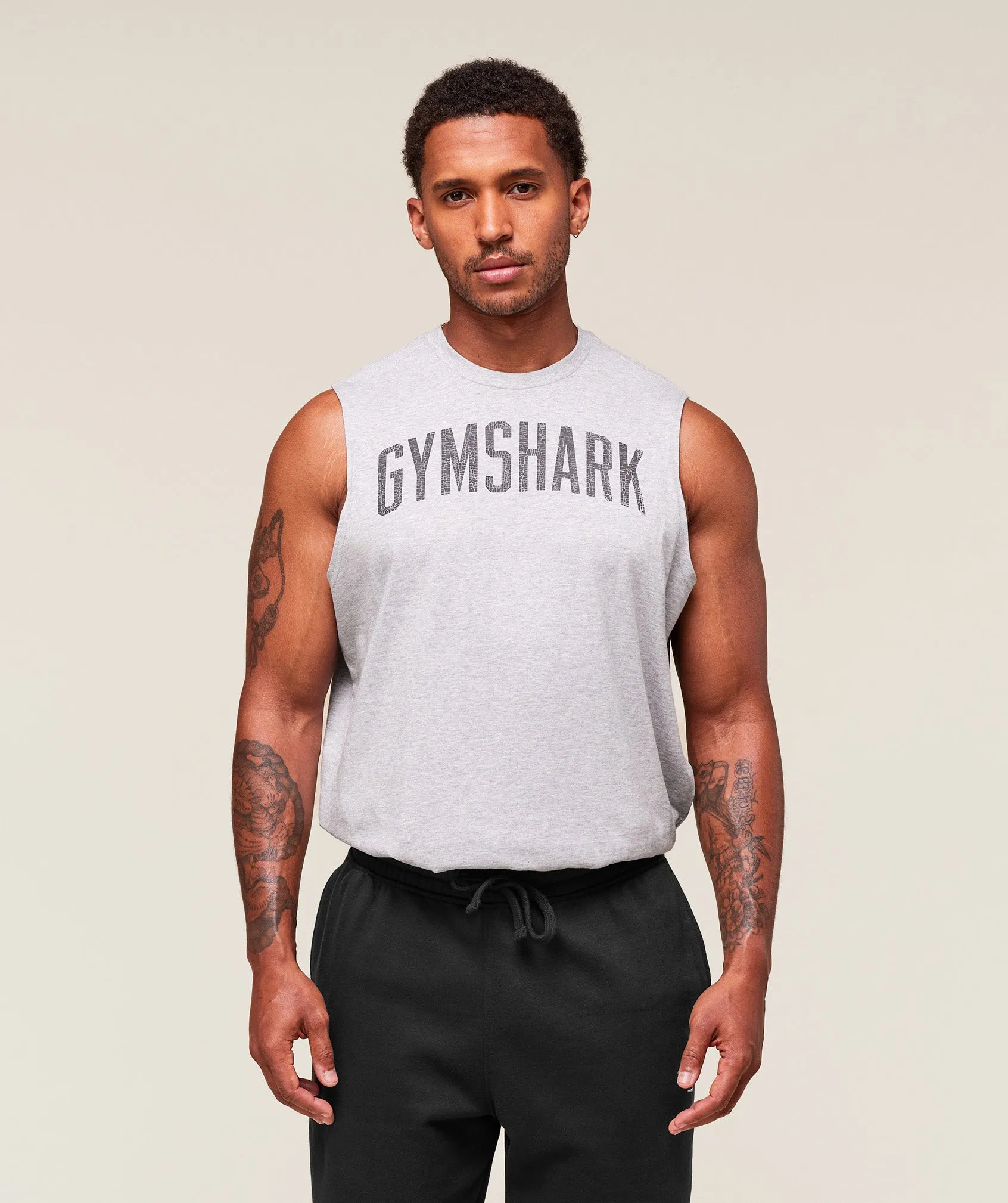 Gymshark Worn Graphic Tank - Light Grey Core Marl sold by Gymshark