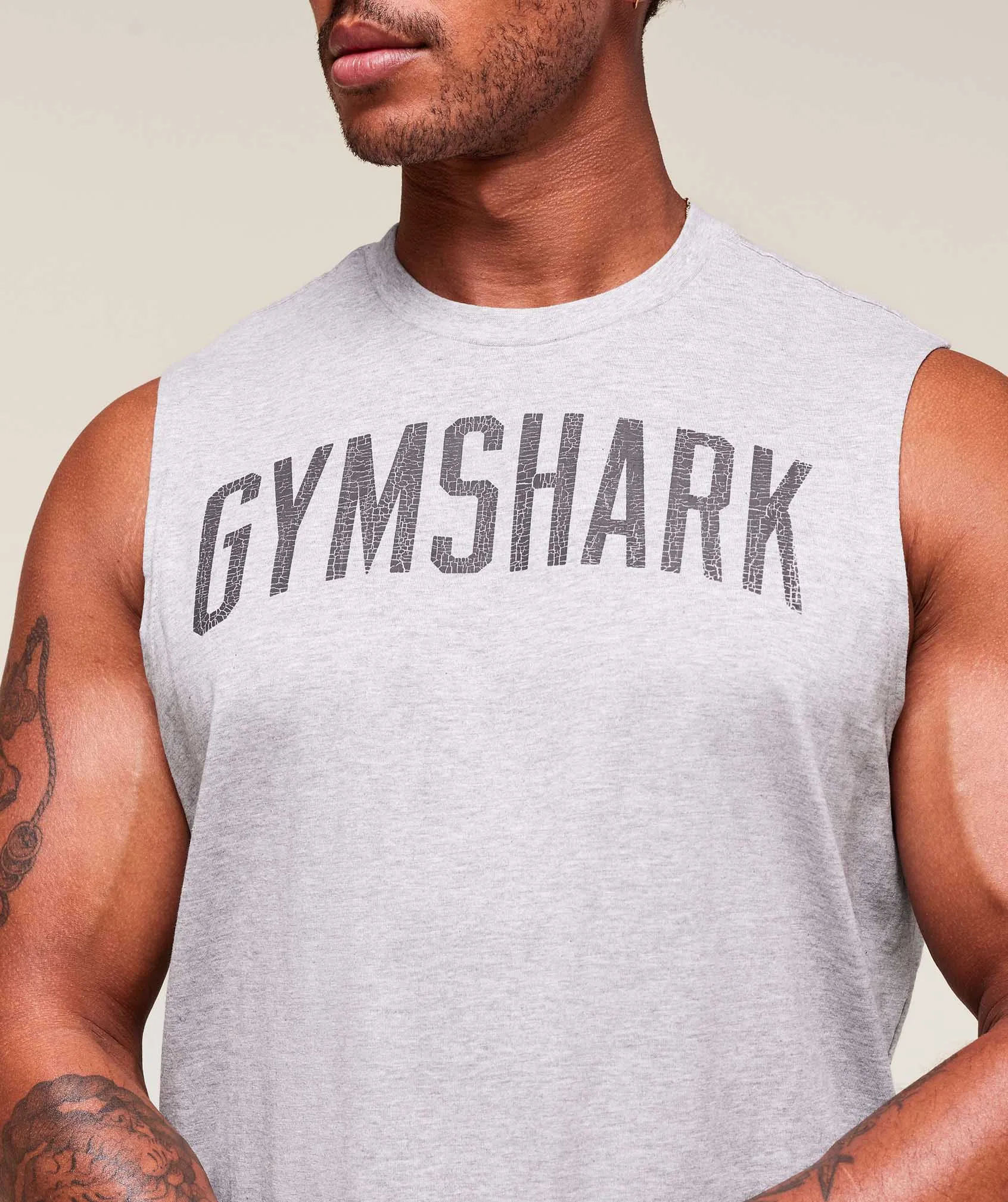 Gymshark Worn Graphic Tank - Light Grey Core Marl sold by Gymshark product image thumbnail 5