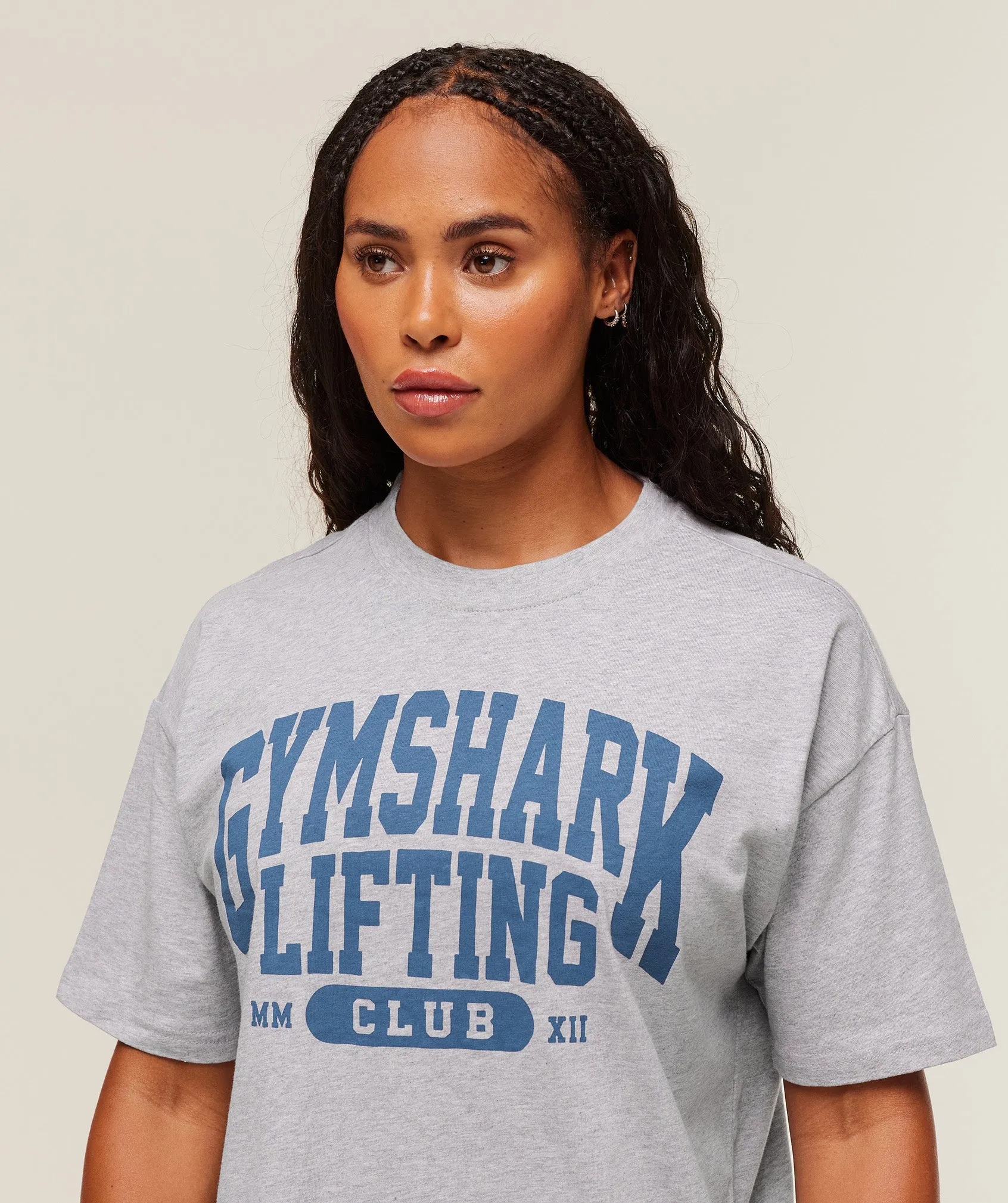 Gymshark Lifting Club Graphic Oversized T-Shirt - Light Grey Core Marl sold by Gymshark product image thumbnail 5