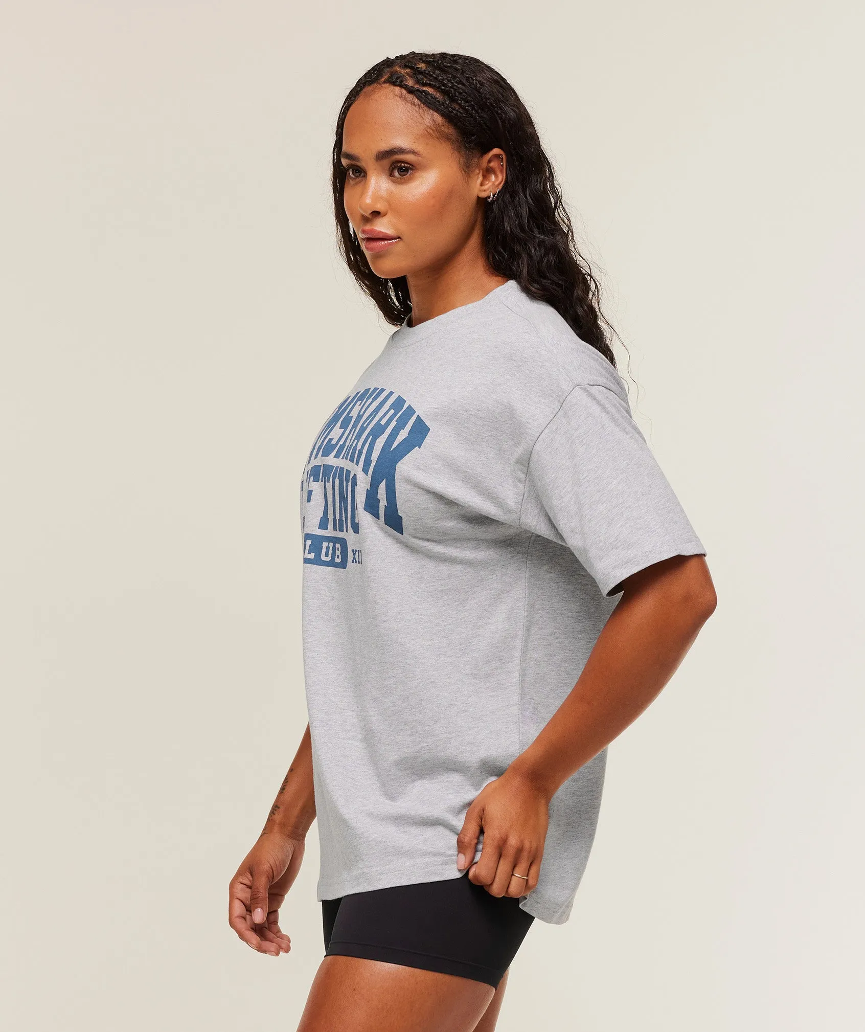 Gymshark Lifting Club Graphic Oversized T-Shirt - Light Grey Core Marl sold by Gymshark product image thumbnail 3