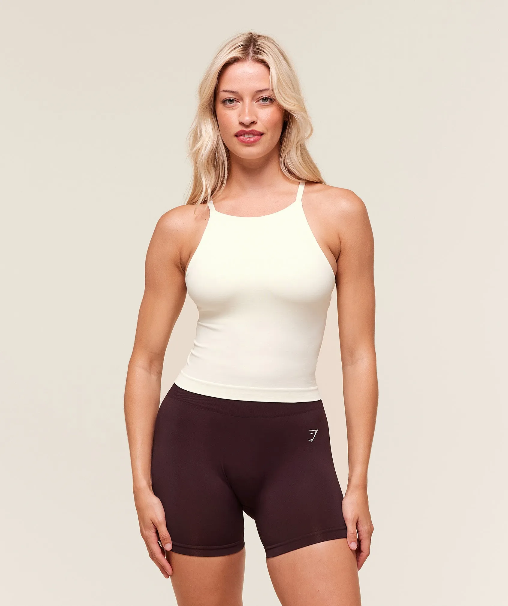 Gymshark Everyday Seamless Tank With Shelf - Soft White sold by Gymshark