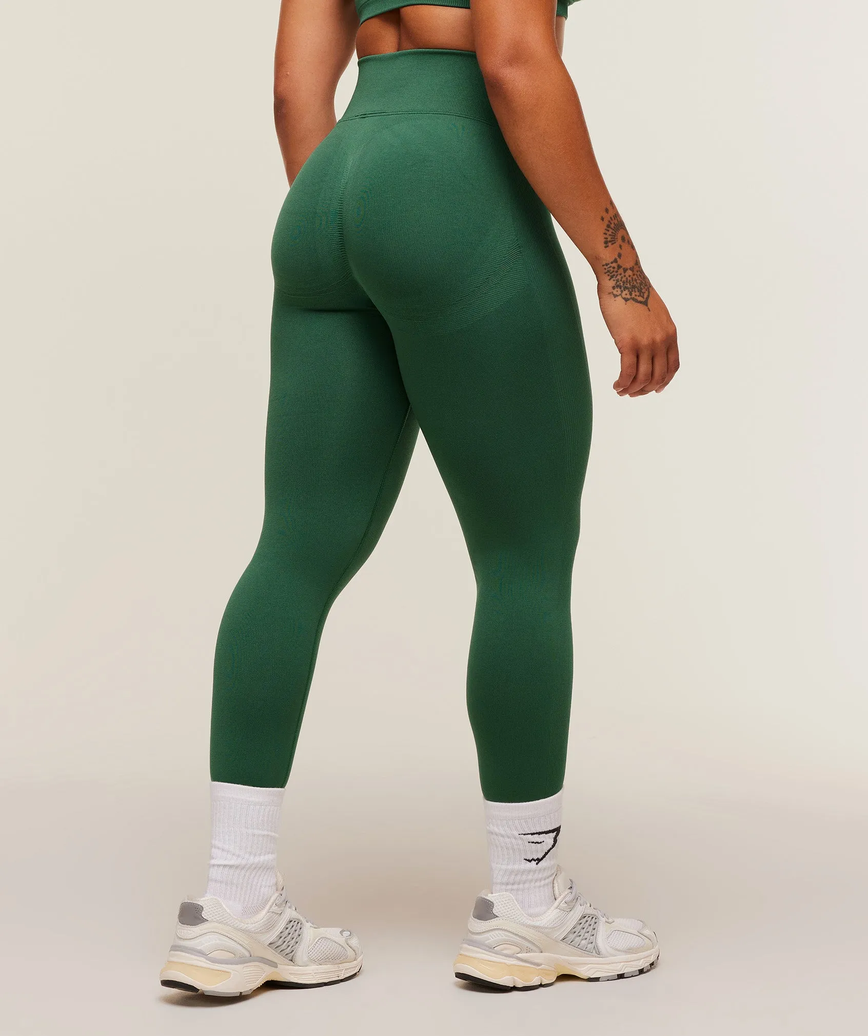 Gymshark Lift Seamless Leggings - Lift Green/Lift Green Marl sold by Gymshark product image thumbnail 2