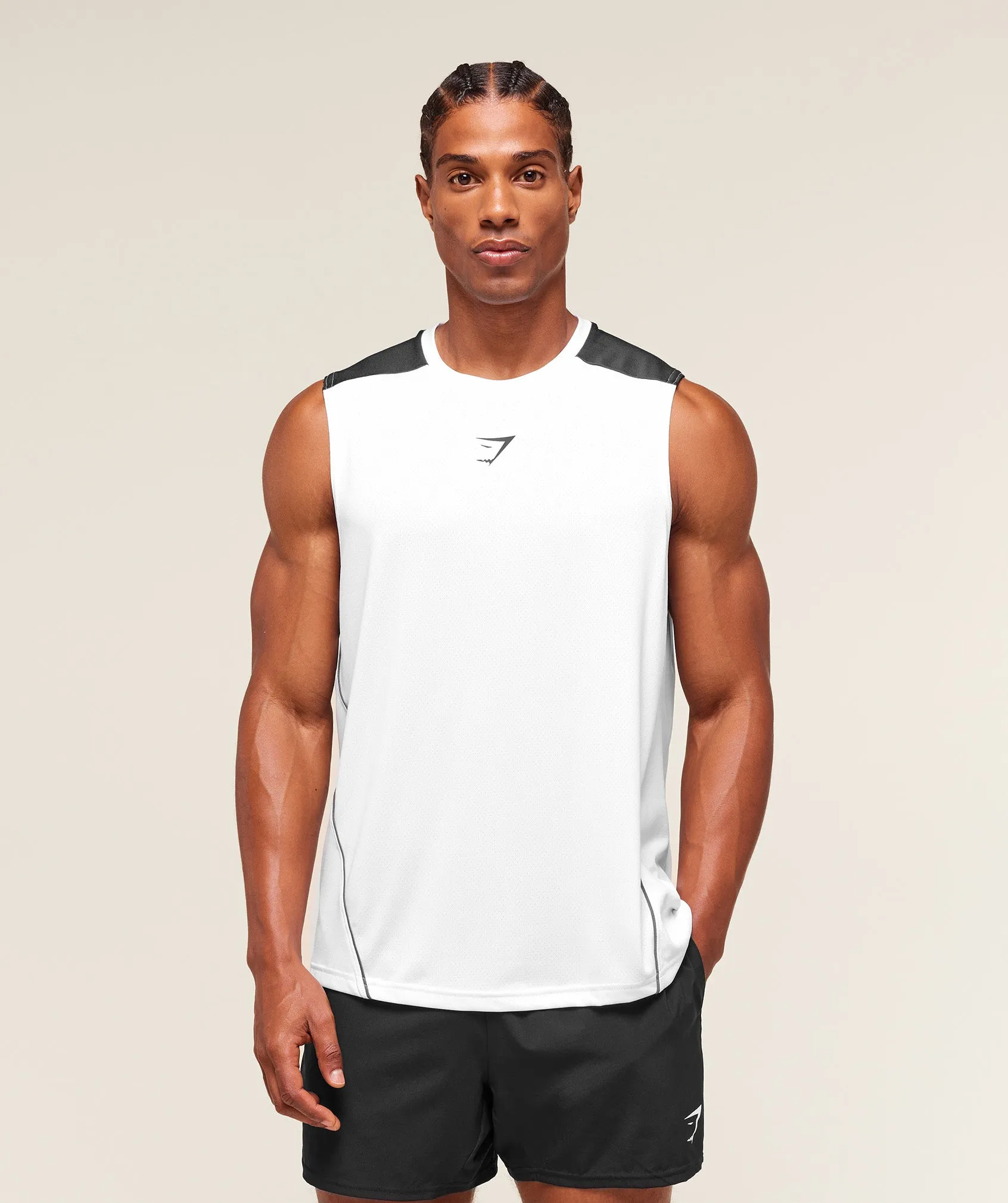 Gymshark Arrival Block Tank - White sold by Gymshark product image thumbnail 5