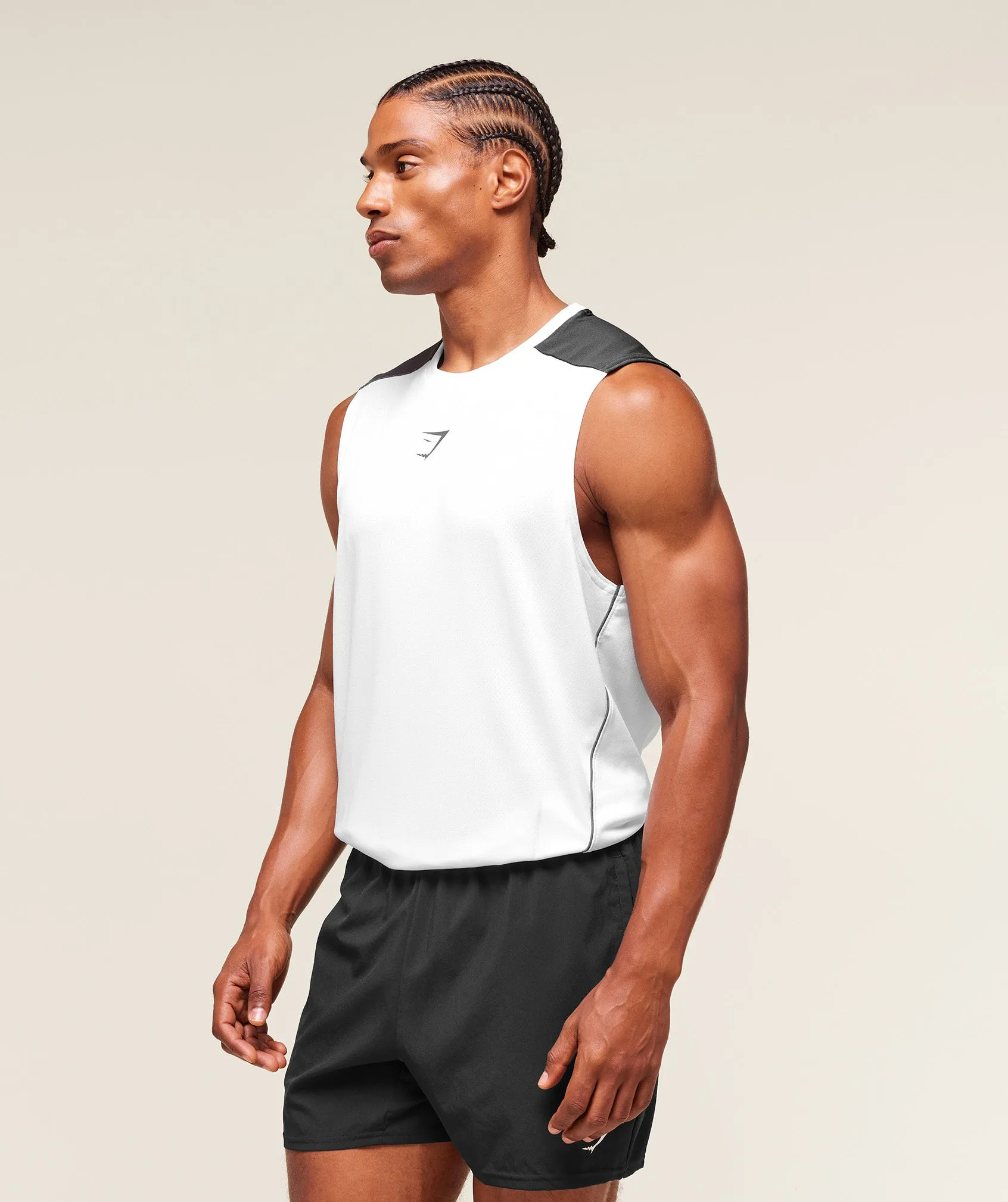 Gymshark Arrival Block Tank - White sold by Gymshark product image thumbnail 3