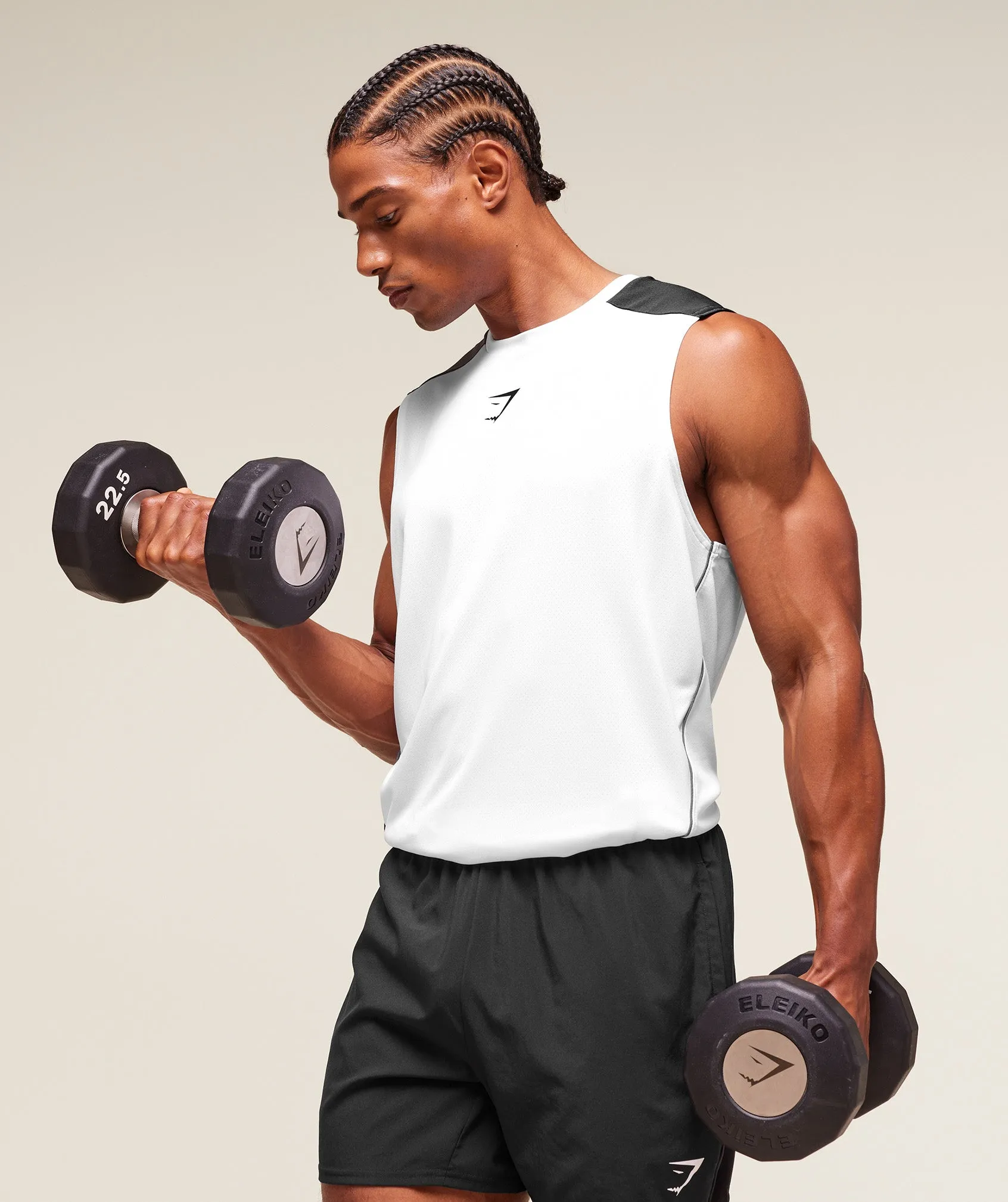 Gymshark Arrival Block Tank - White sold by Gymshark product image thumbnail 4