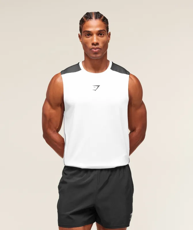 Gymshark Arrival Block Tank - White sold by Gymshark