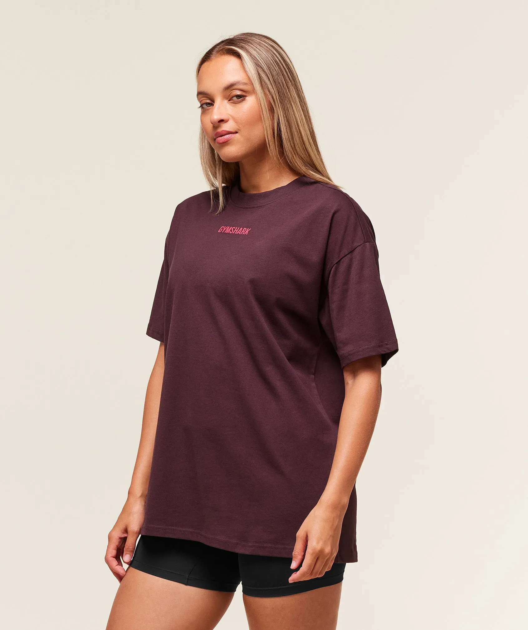 Gymshark Block Oversized T-Shirt - Cherry Purple sold by Gymshark product image thumbnail 3