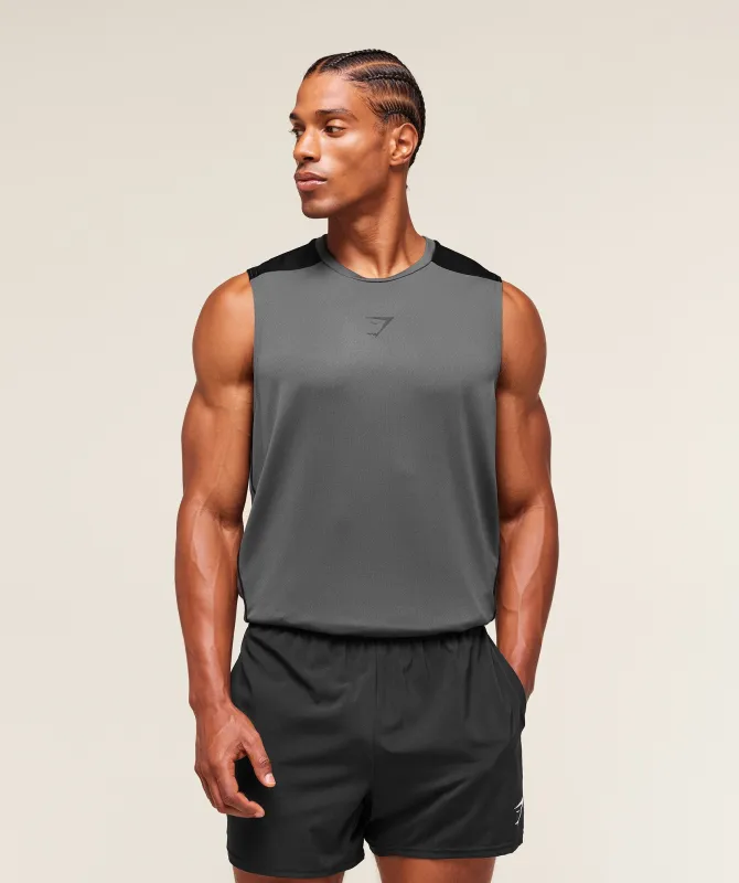 Gymshark Arrival Block Tank - Dark Grey sold by Gymshark