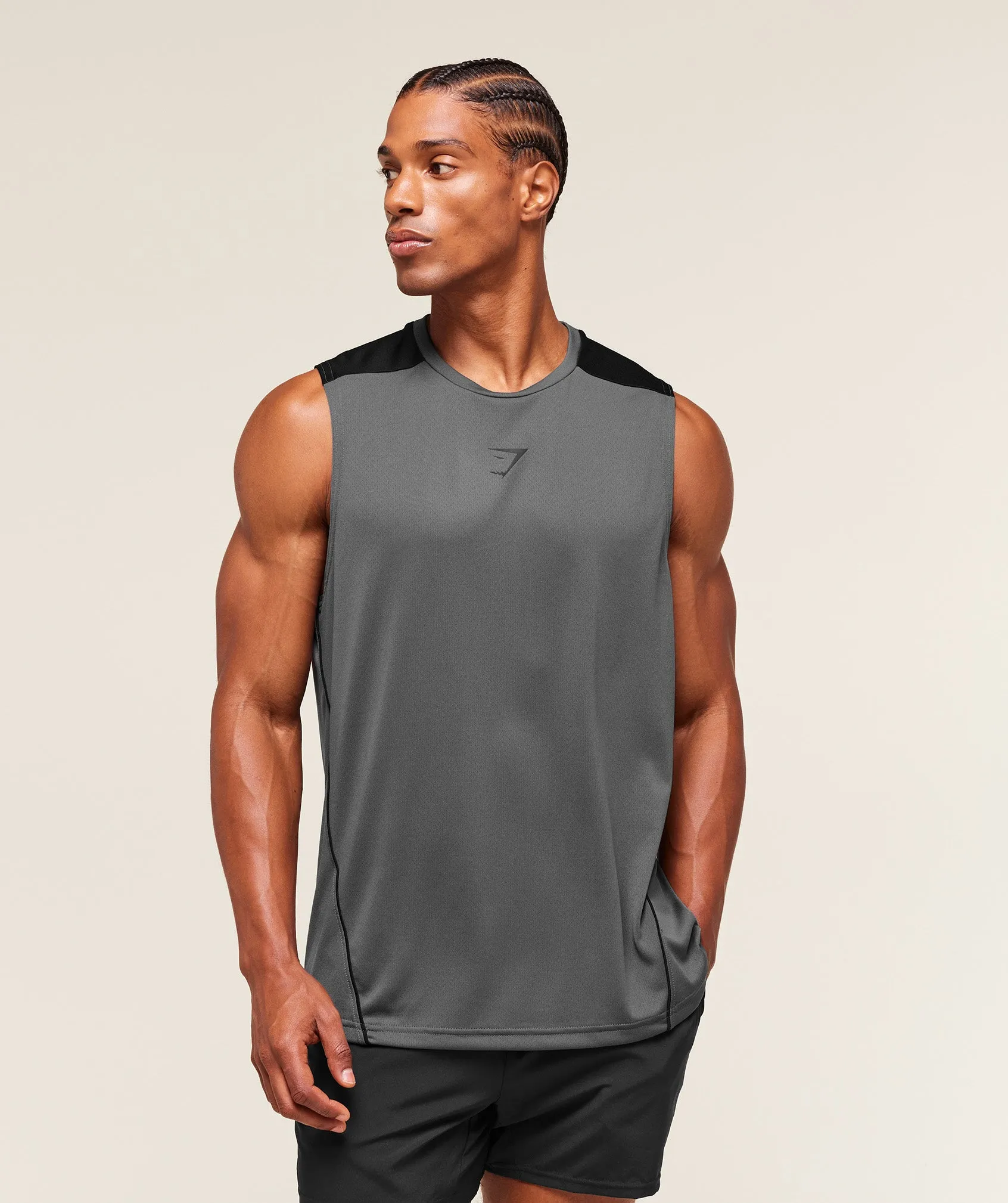 Gymshark Arrival Block Tank - Dark Grey sold by Gymshark product image thumbnail 4