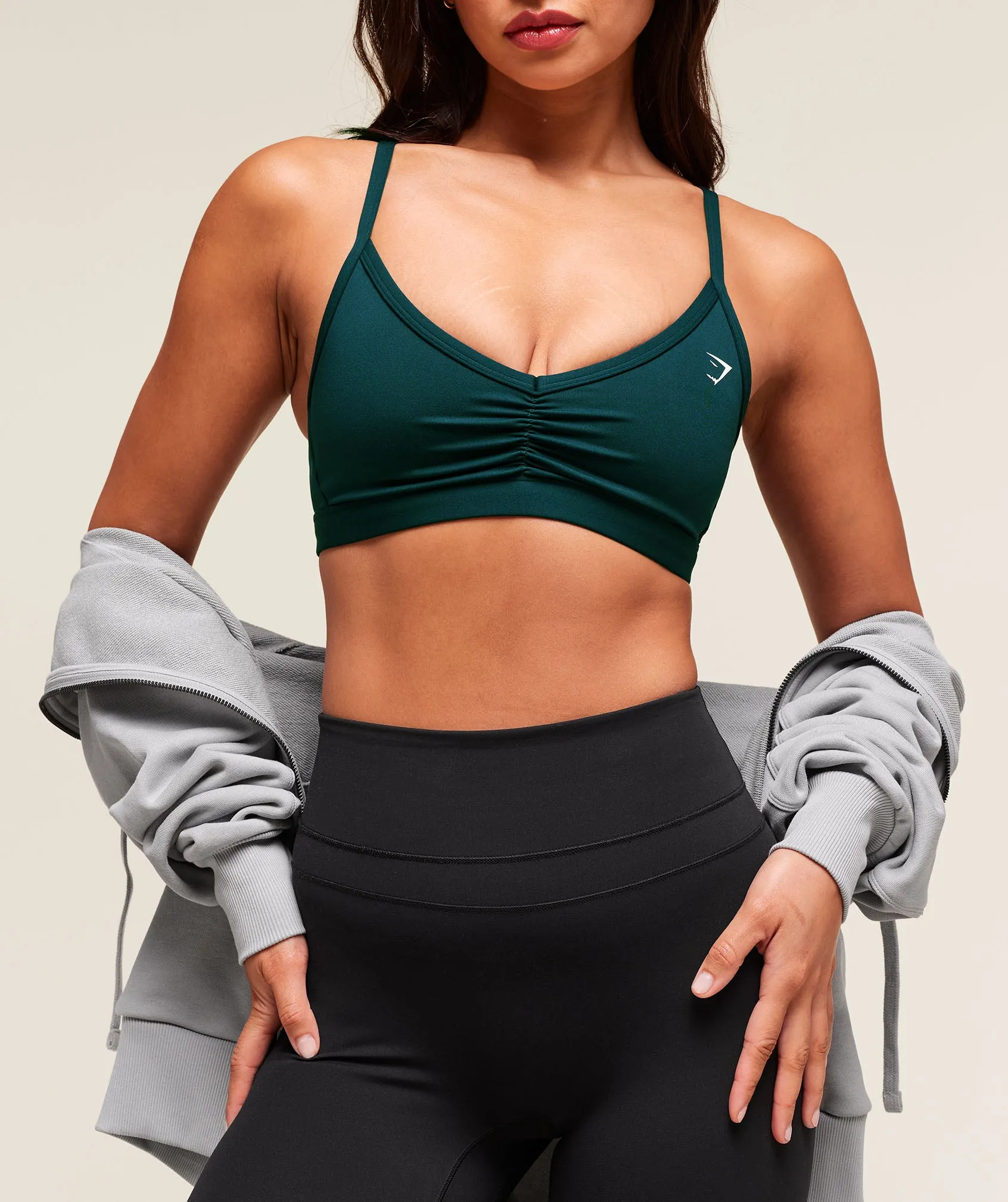 Gymshark Ruched Strappy Sports Bra - Deep Petrol Blue sold by Gymshark product image thumbnail 5