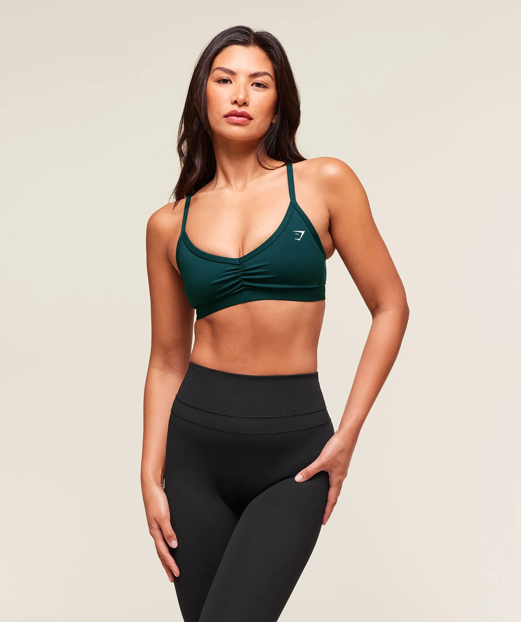 Gymshark Ruched Strappy Sports Bra - Deep Petrol Blue sold by Gymshark