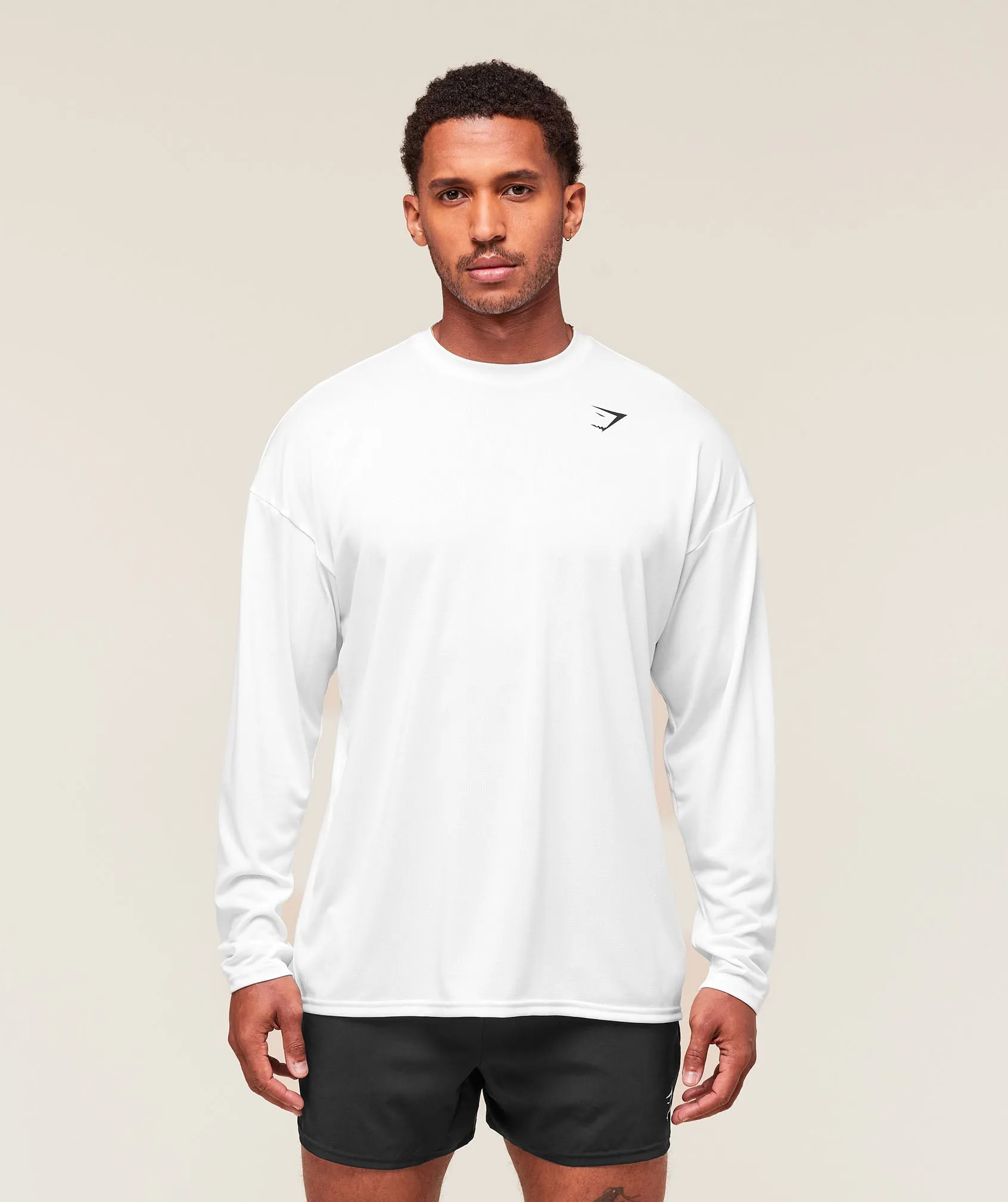 Gymshark Arrival Oversized Long Sleeve T-Shirt - White sold by Gymshark