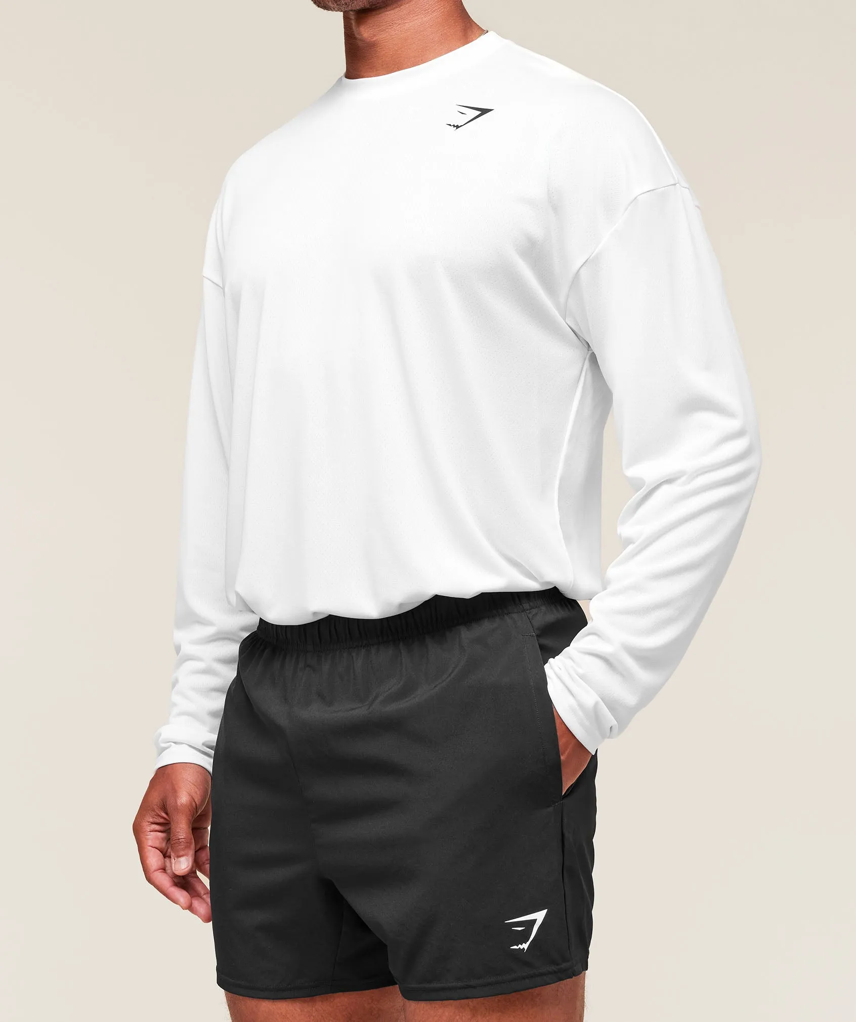 Gymshark Arrival Oversized Long Sleeve T-Shirt - White sold by Gymshark product image thumbnail 5