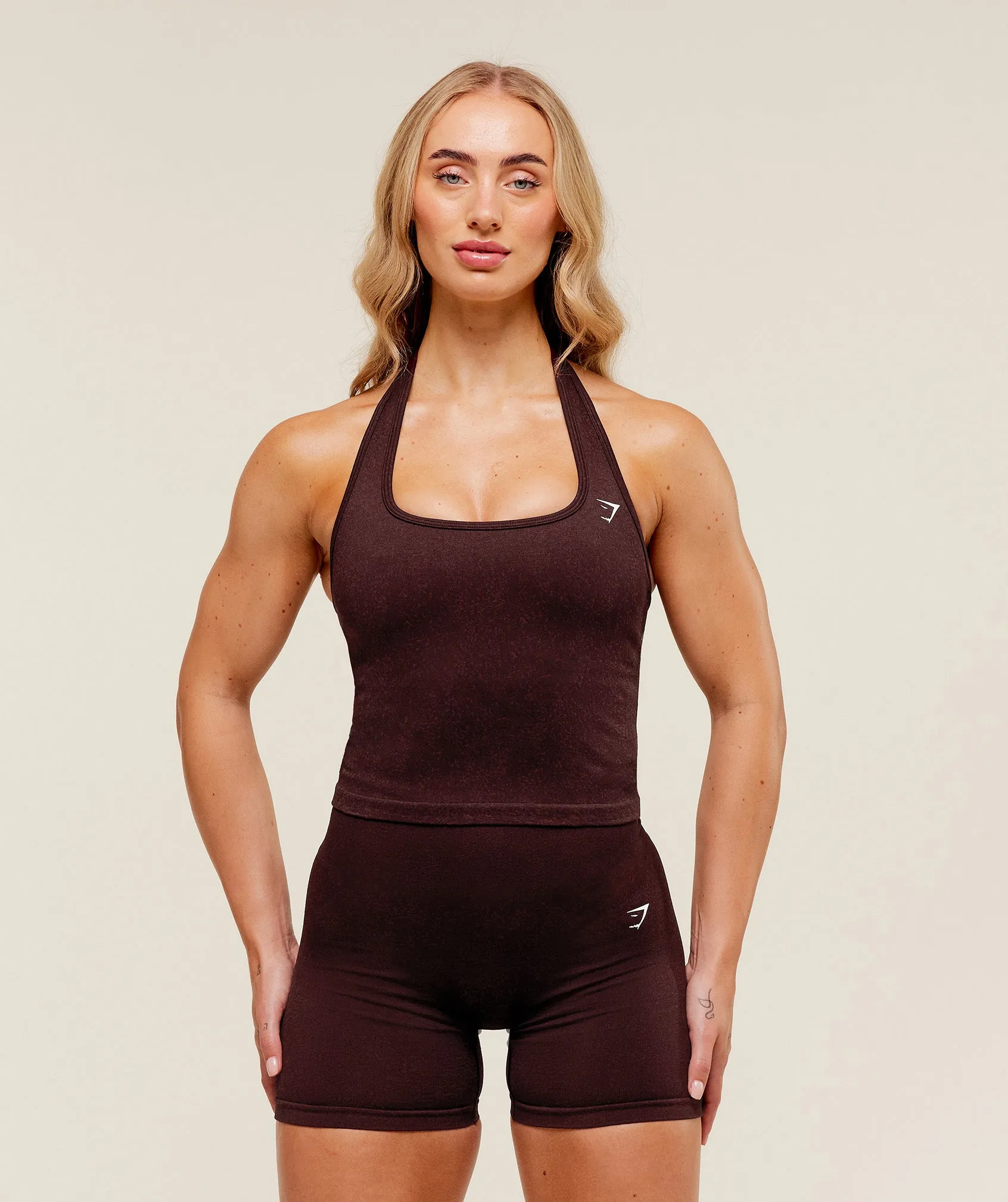 Gymshark Adapt Fleck x Whitney Tank With Shelf - Cherry Purple/Rich Maroon sold by Gymshark